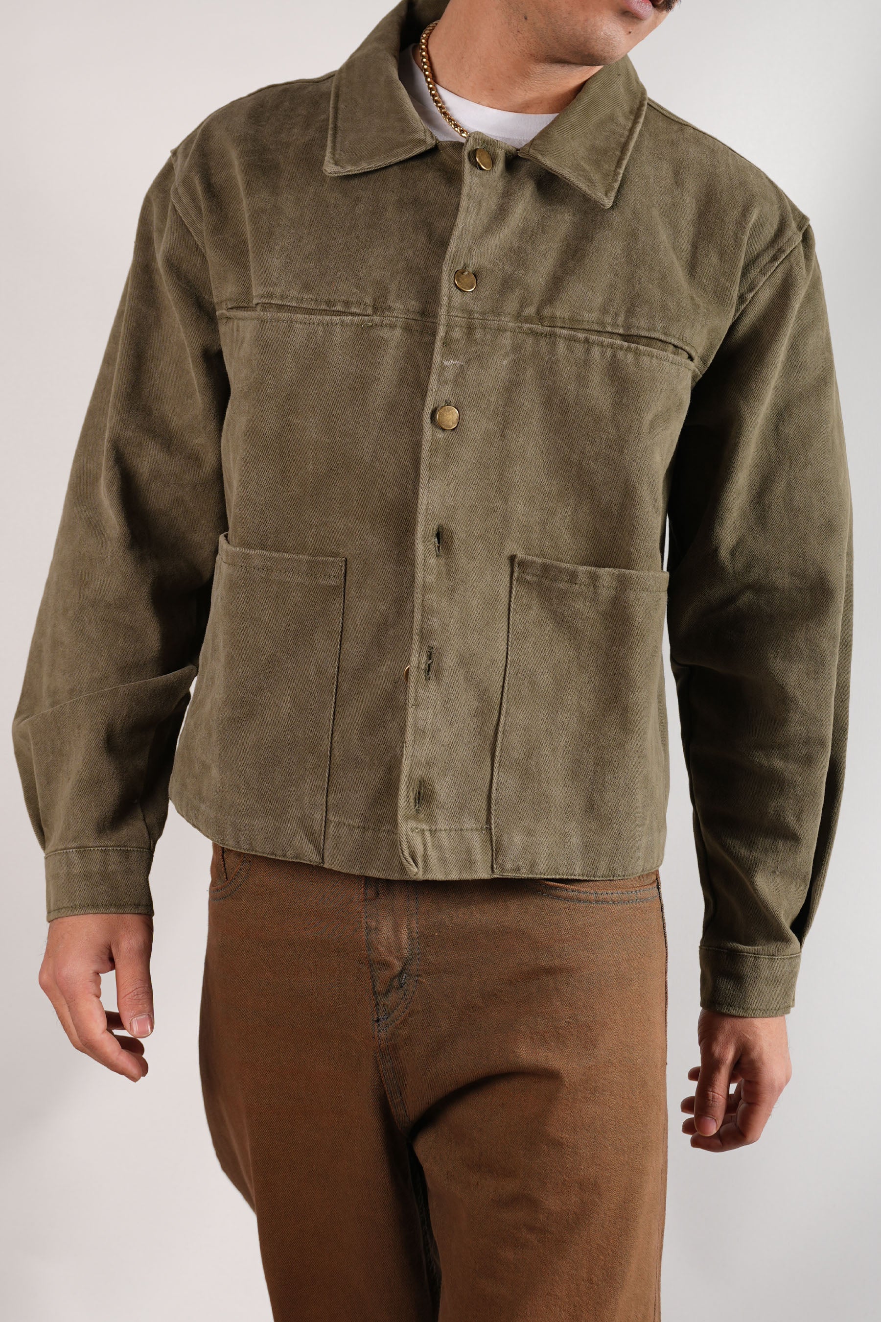 Düğmeli Crop Kot Ceket (+3 Renk)