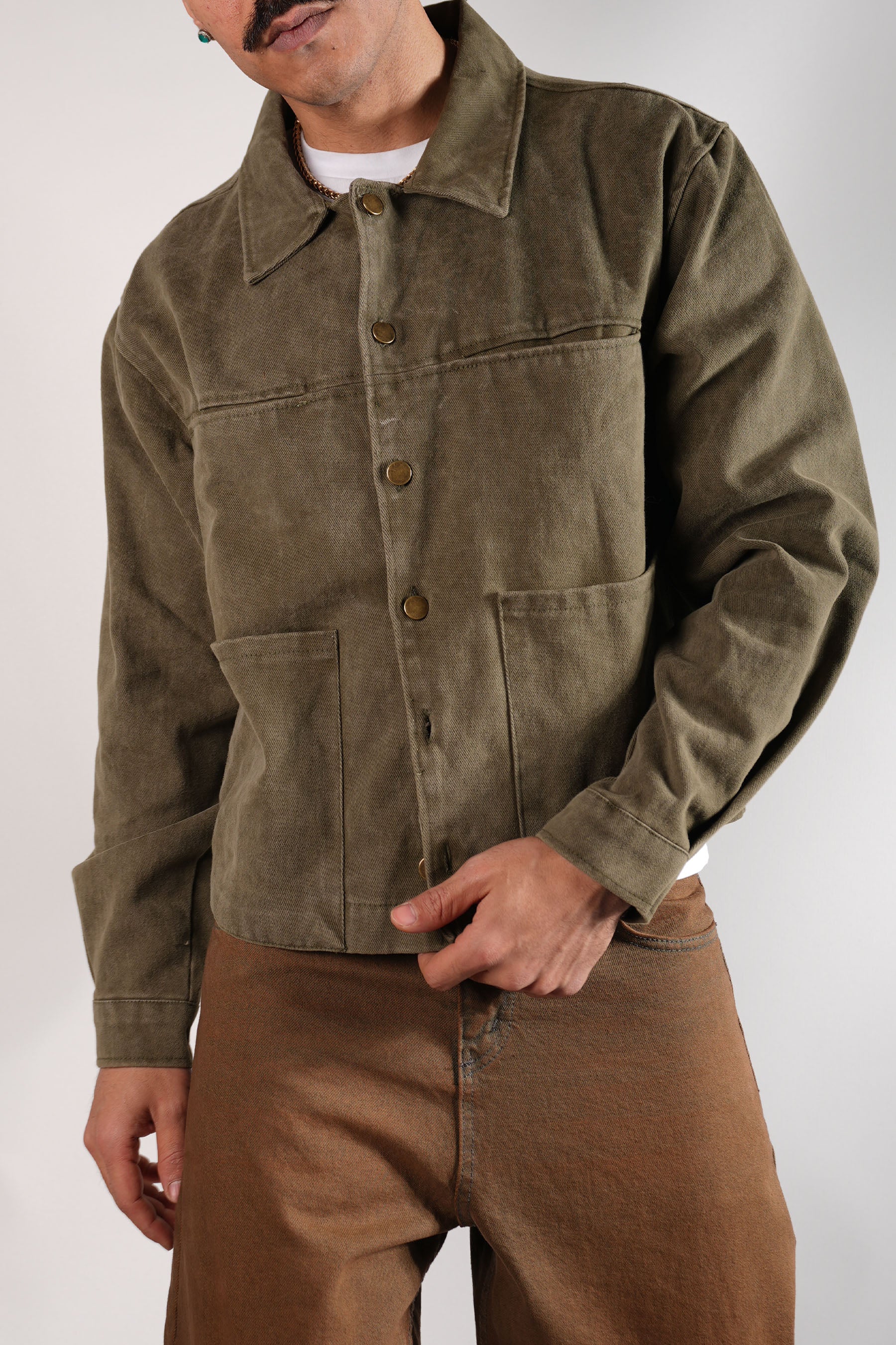 Düğmeli Crop Kot Ceket (+3 Renk)