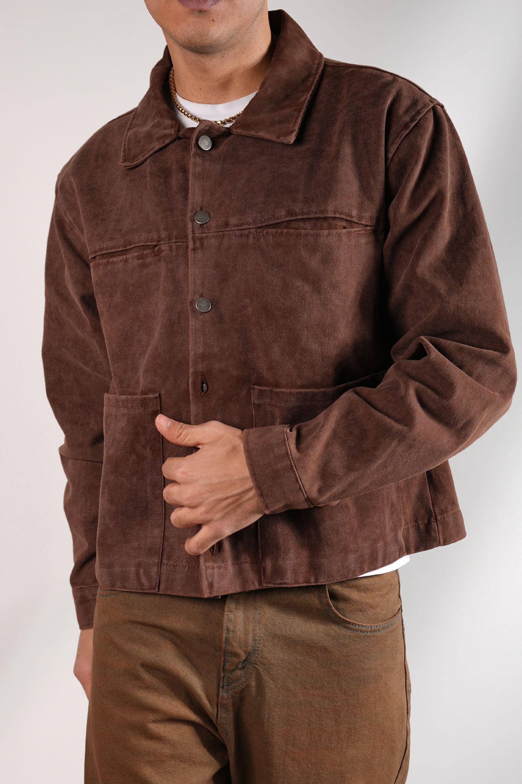 Düğmeli Crop Kot Ceket (+3 Renk)