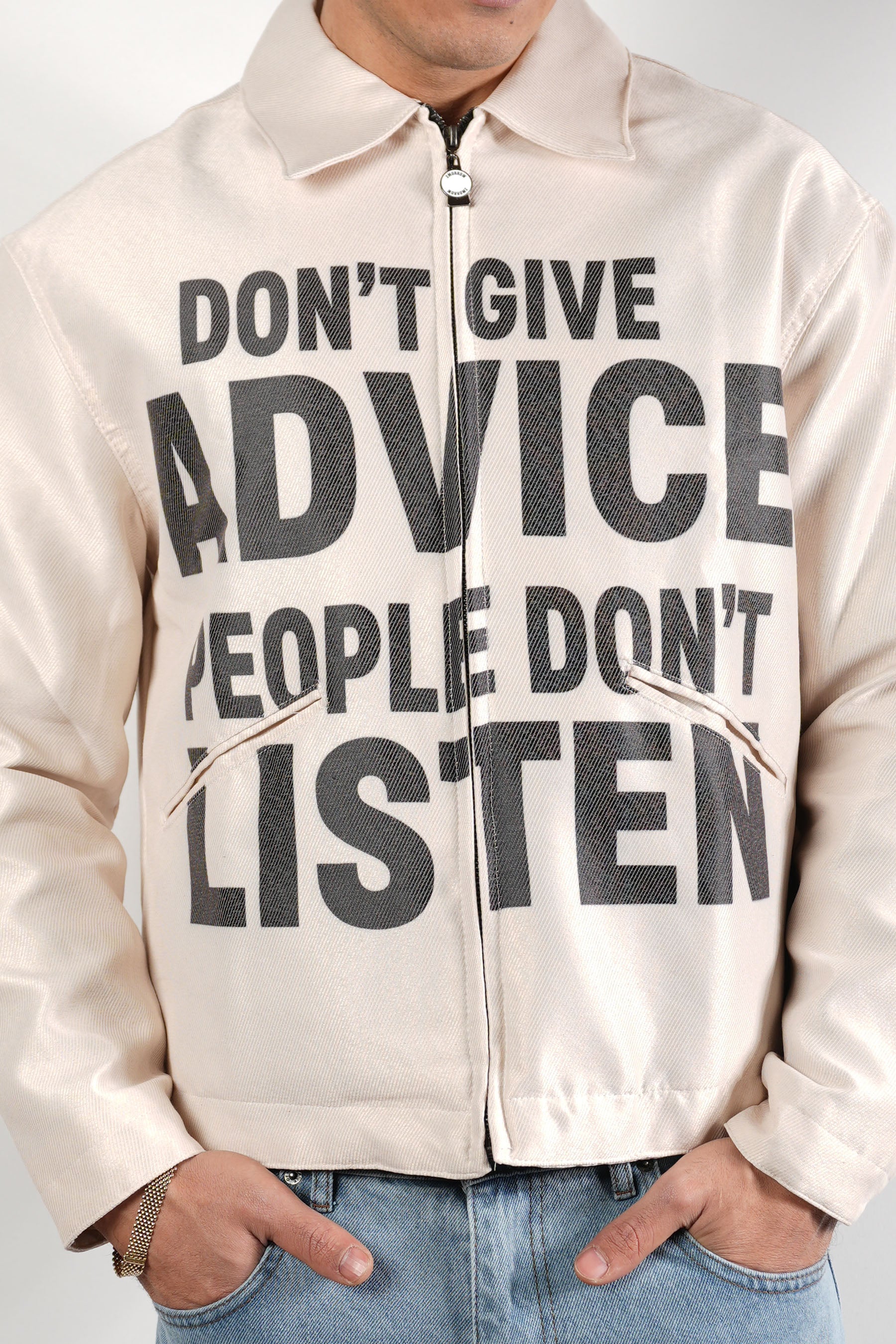 Baskılı Mevslimlik Crop Kot Ceket