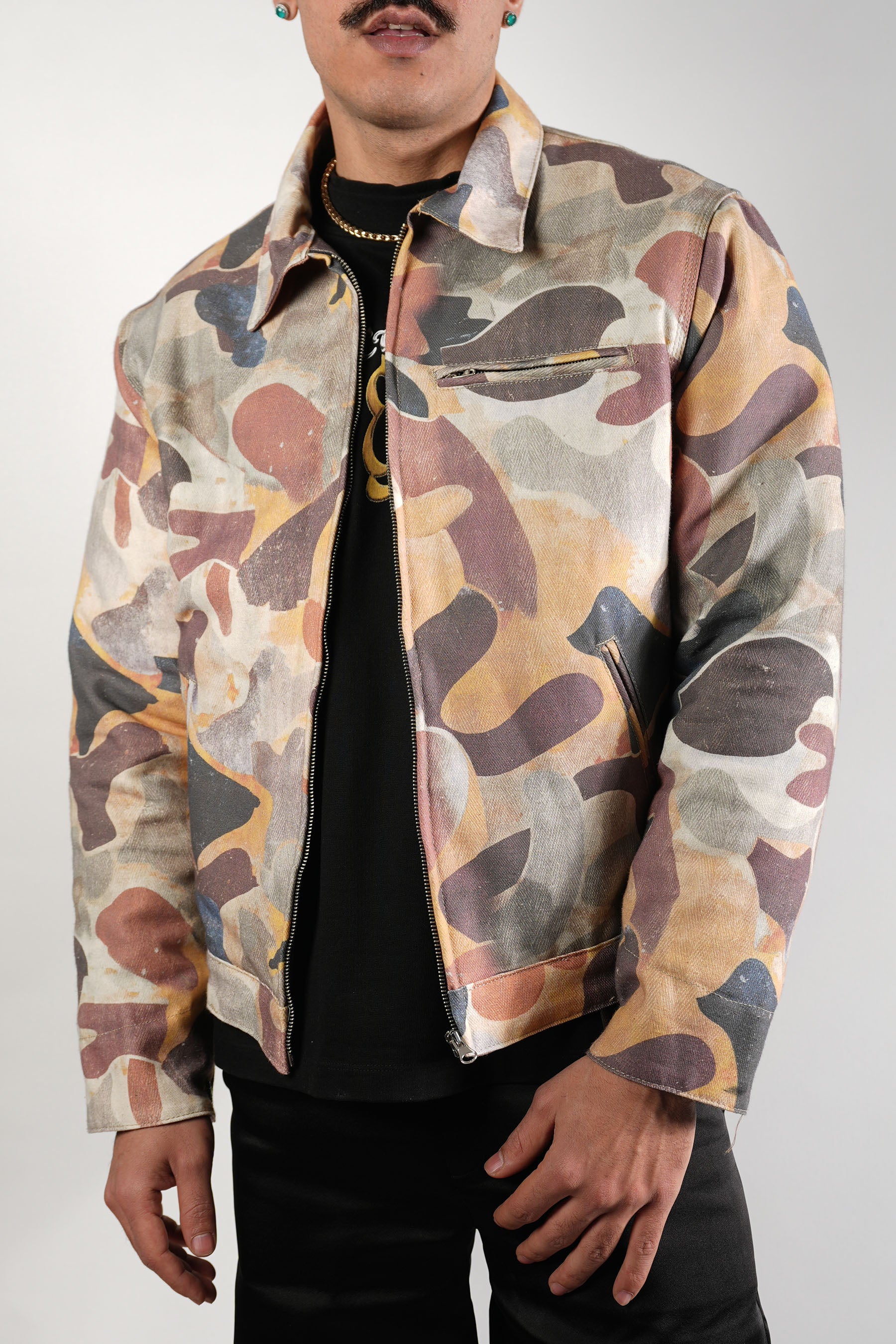 Dolgulu Kamuflaj Bomber Kot Mont