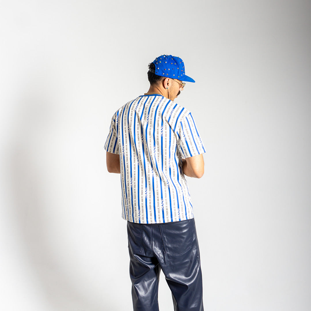 KARL KANI BLUE STRIPE T-SHIRT