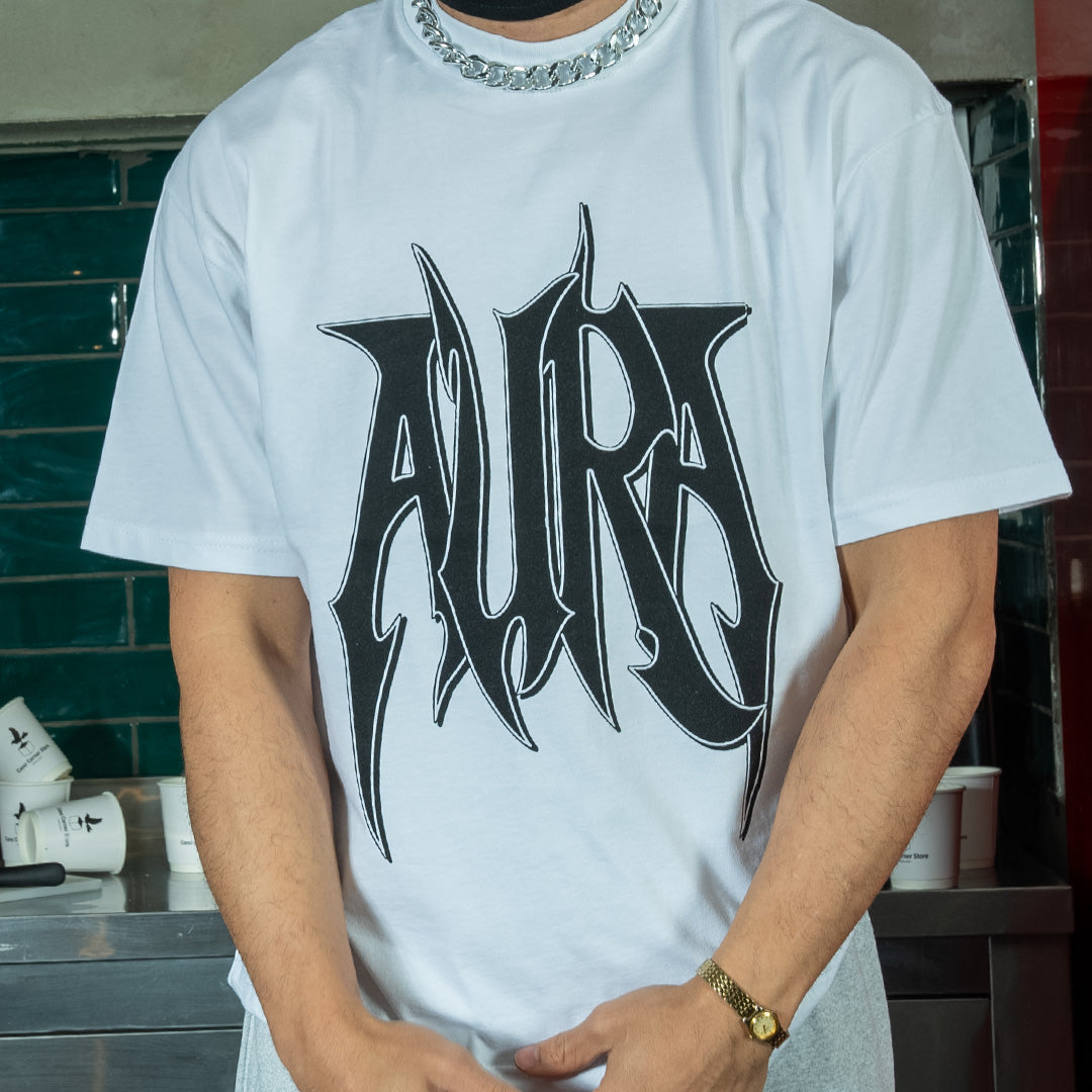 AURA BOXY OVERSIZE TEE WHITE