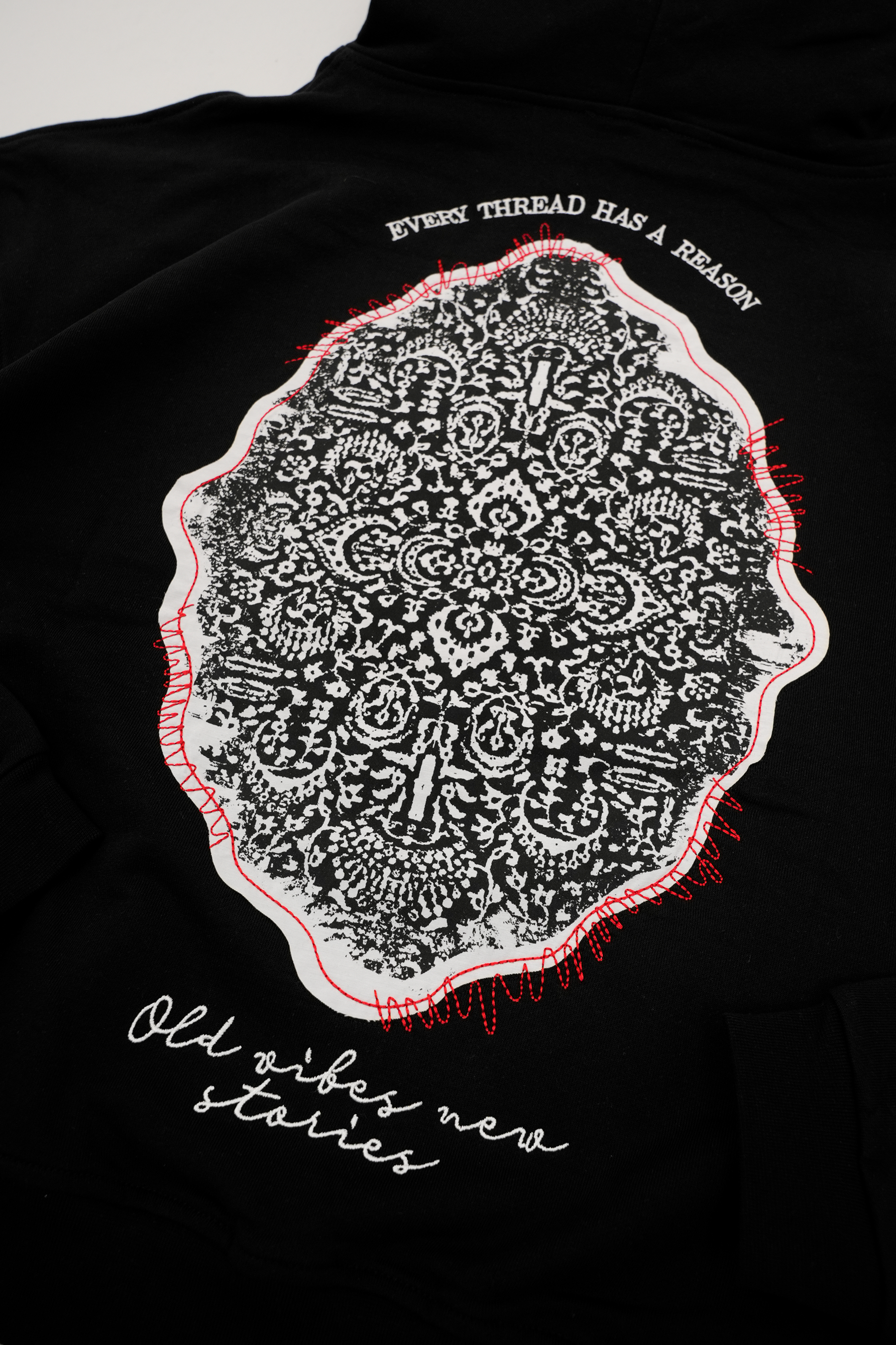 Oldvibes Backprint Oversize Hoodie - Siyah