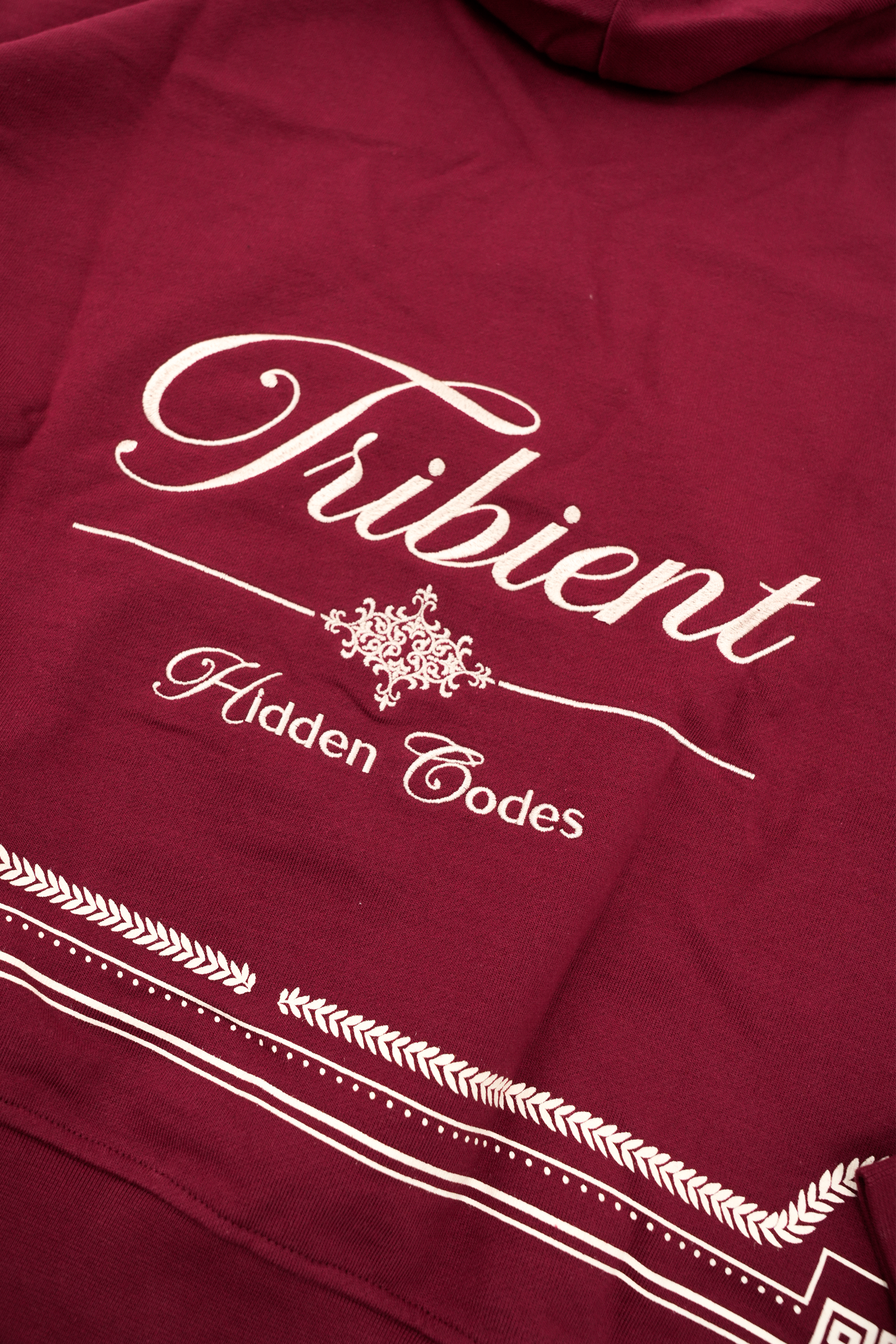 Desenli Premium Oversize Hoodie - Bordo