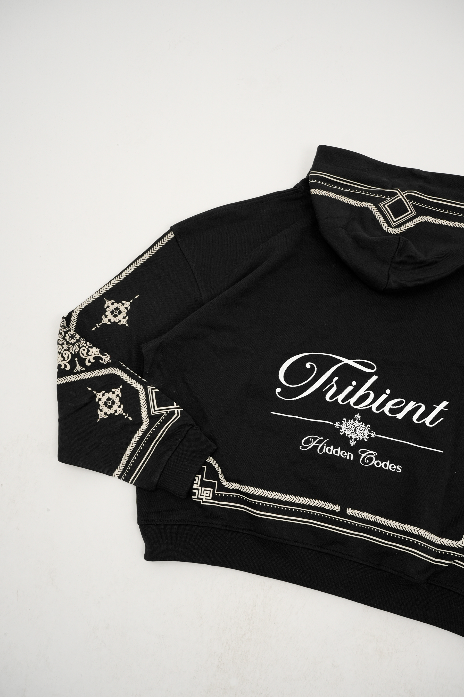 Desenli Premium Oversize Hoodie - Black