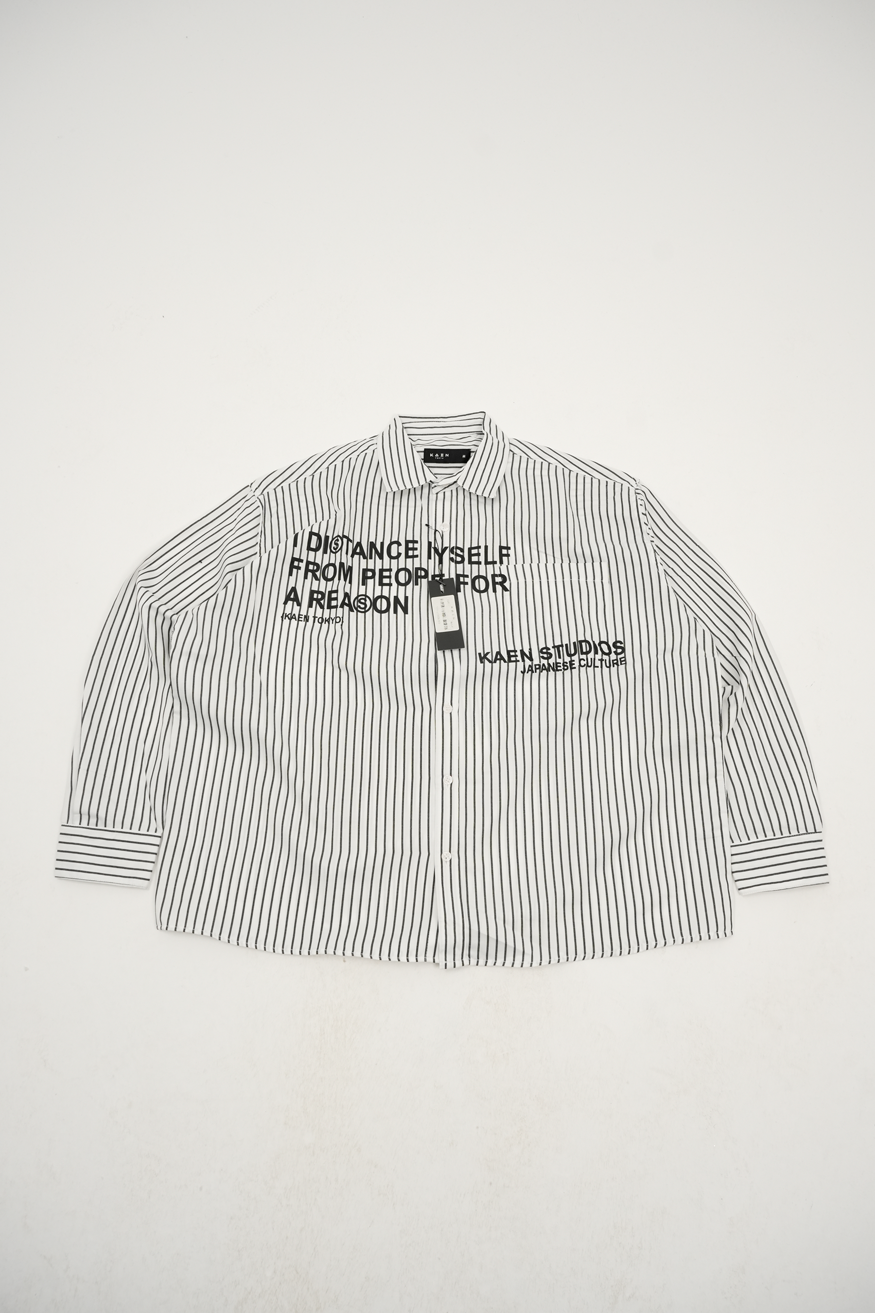 Çizgili Retro Baba Gömleği - Beyaz