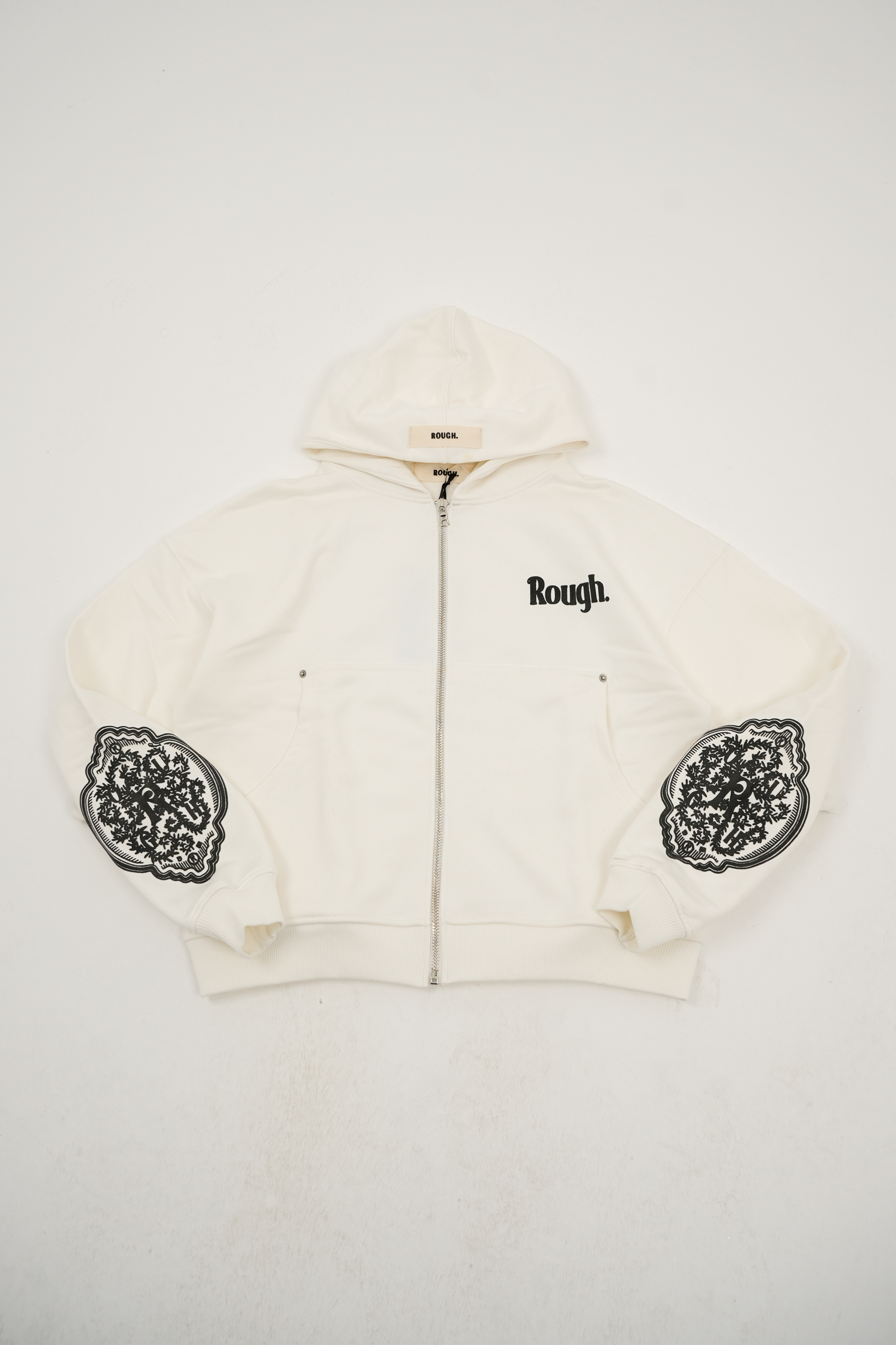 Rough Kapüşonlu Fermuarlı Ceket