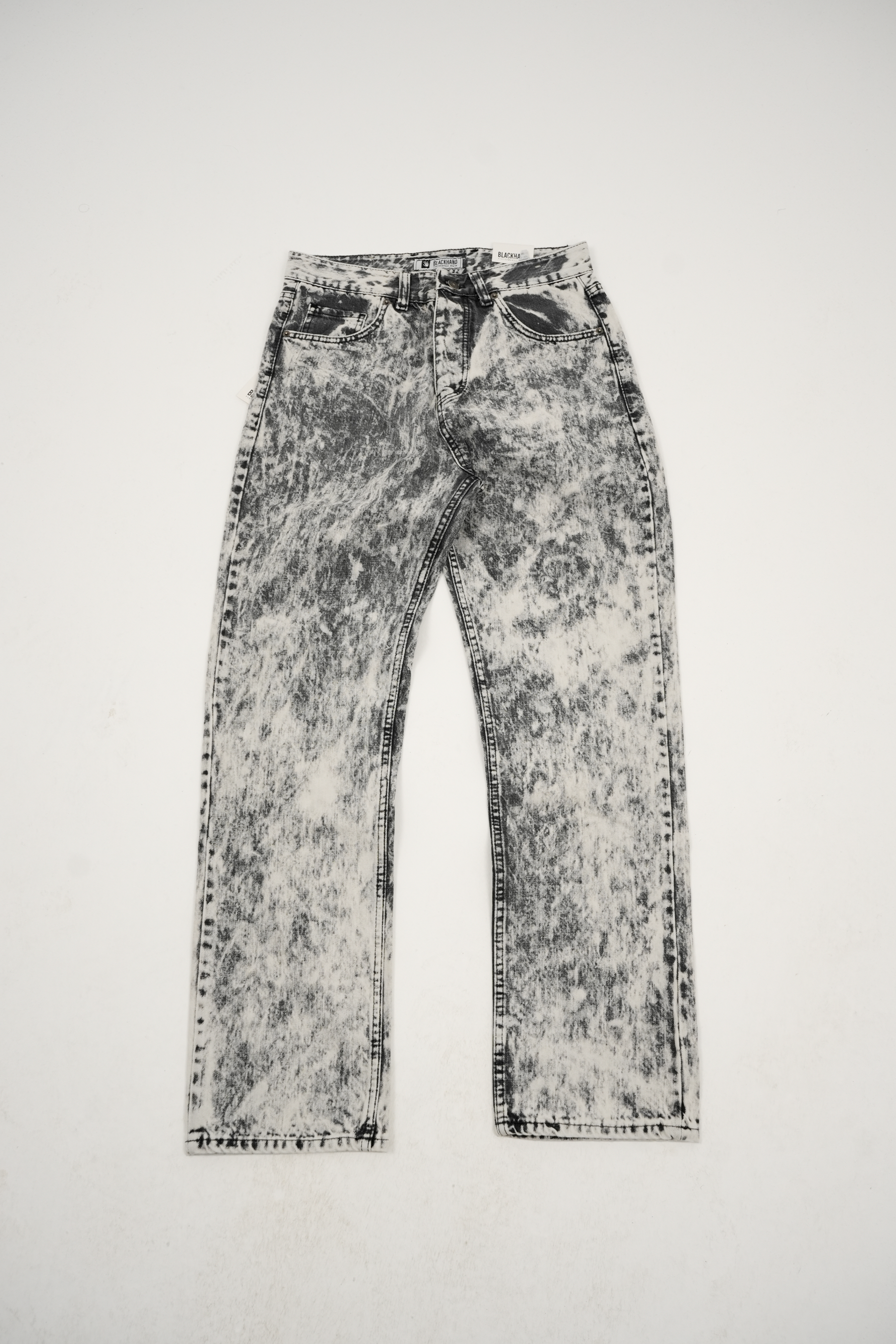 Gri Siyah Yıkamalı Tasarım Jean Pantolon