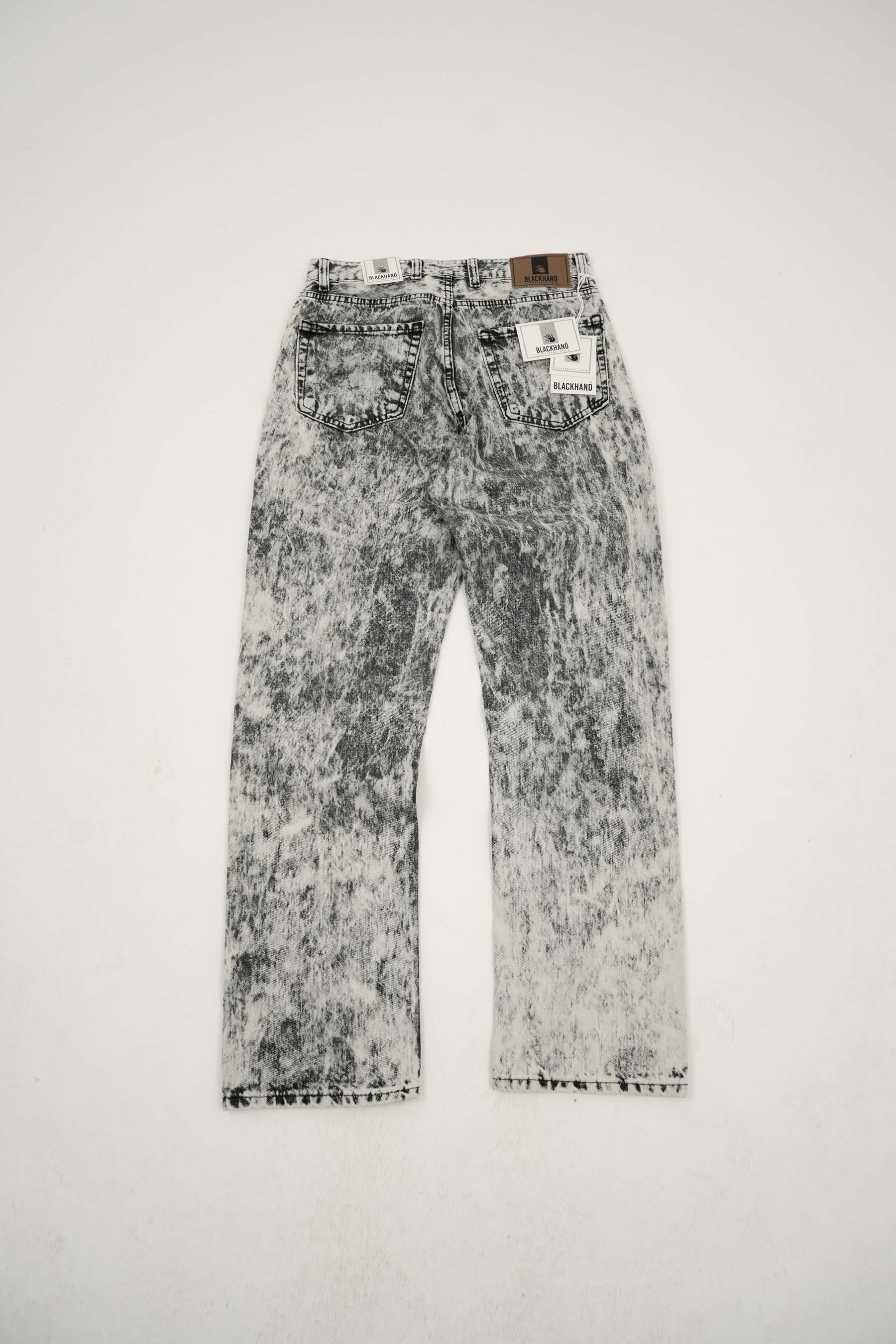 Gri Siyah Yıkamalı Tasarım Jean Pantolon