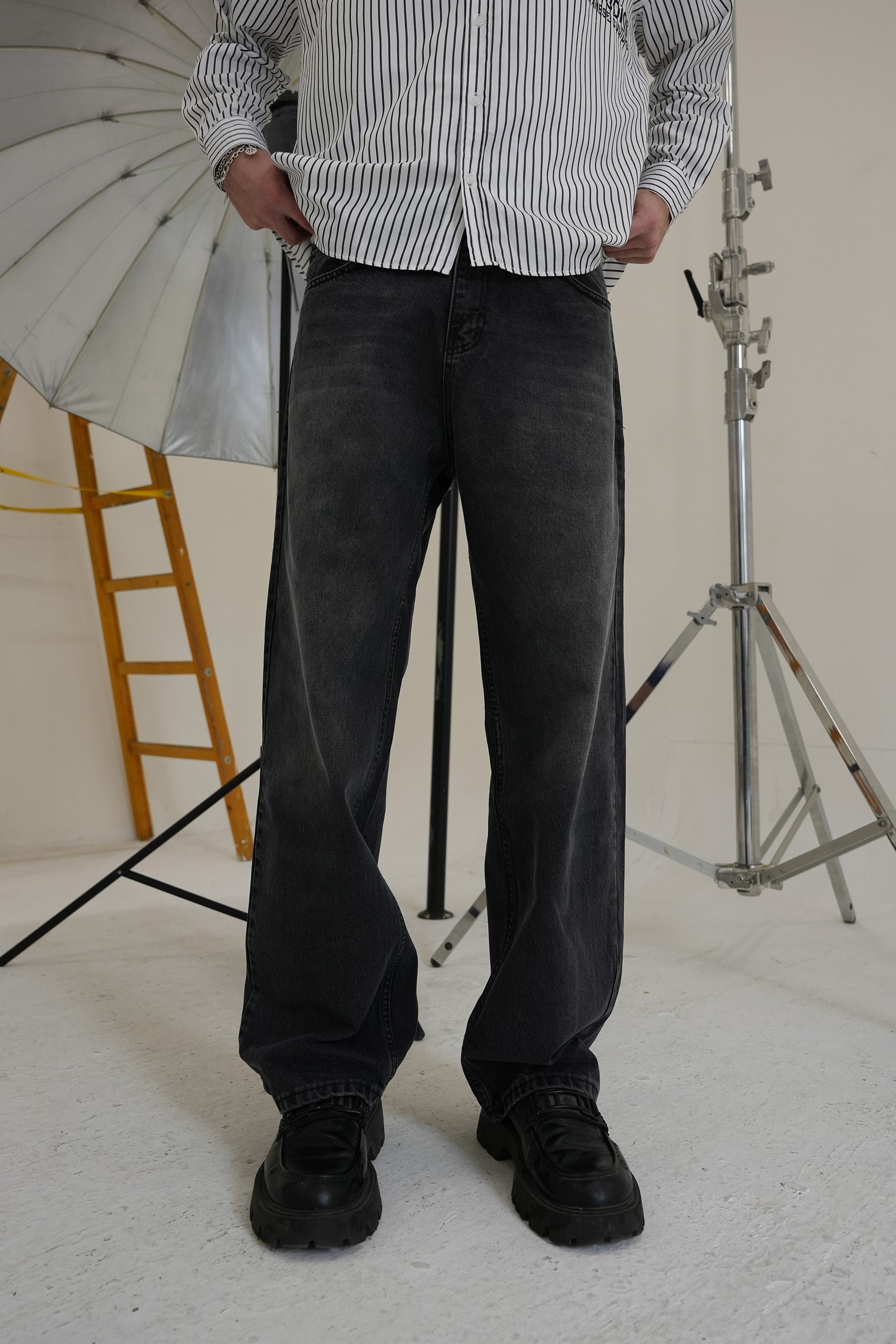 Siyah Eskitmeli Kot Pantolon - Giz Denim #003