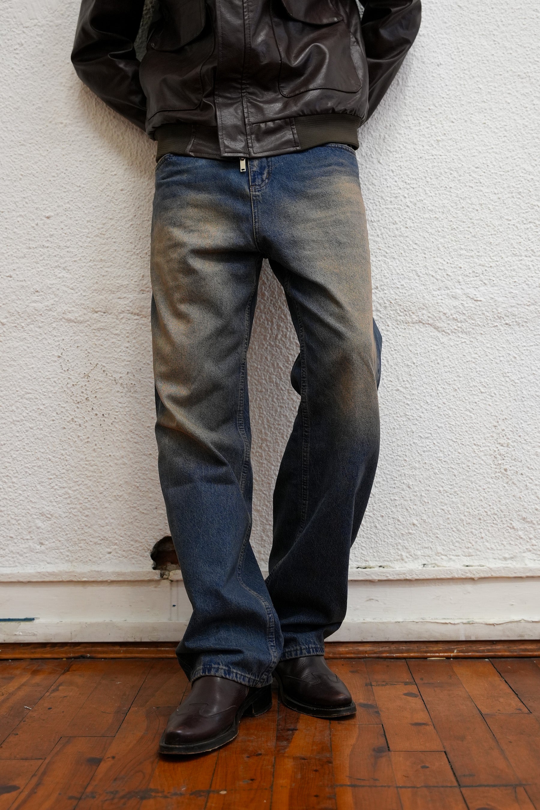 Mavi Eskitmeli Kot Pantolon- Giz Denim #005