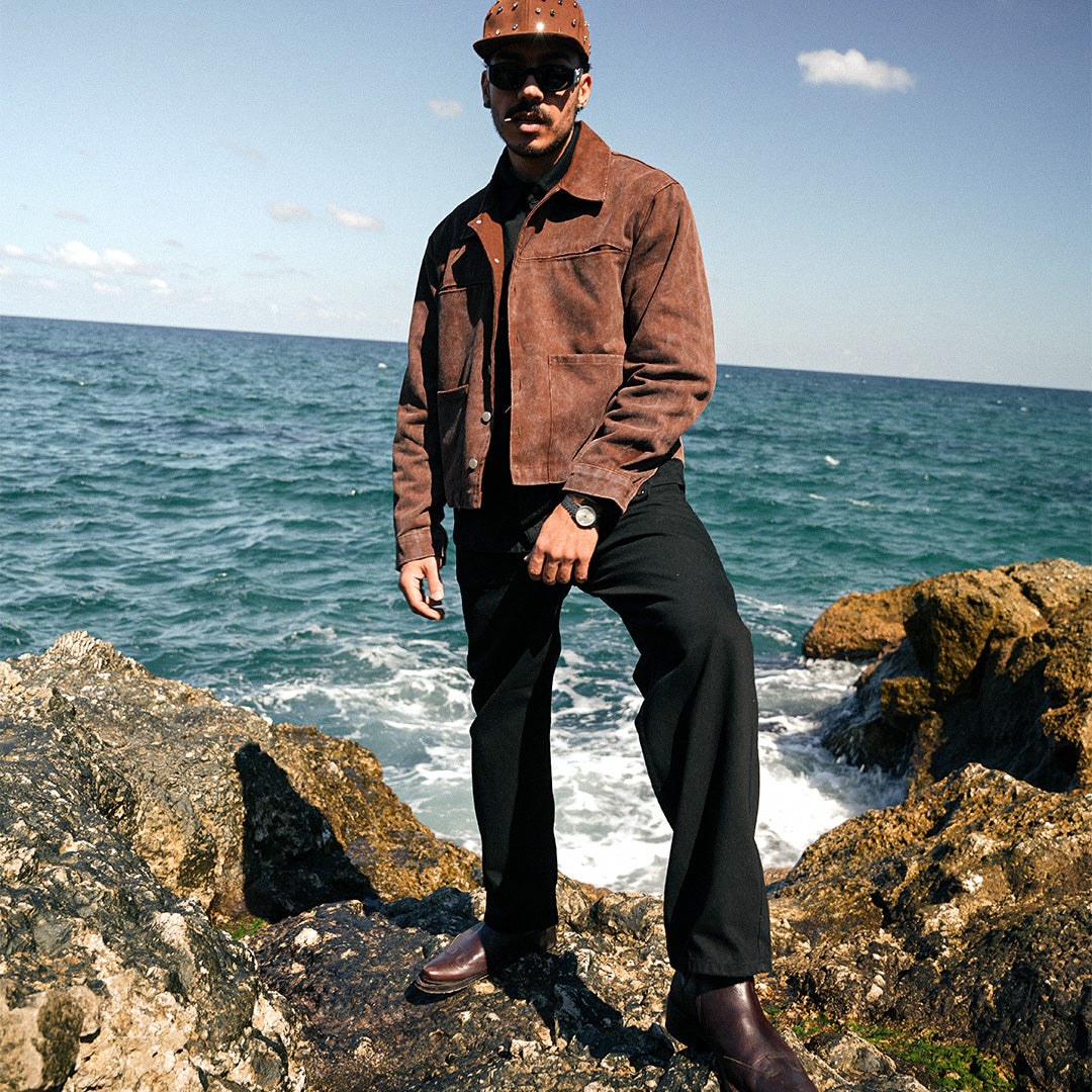 Giz Washed Brown Denim Jacket - GJ-07