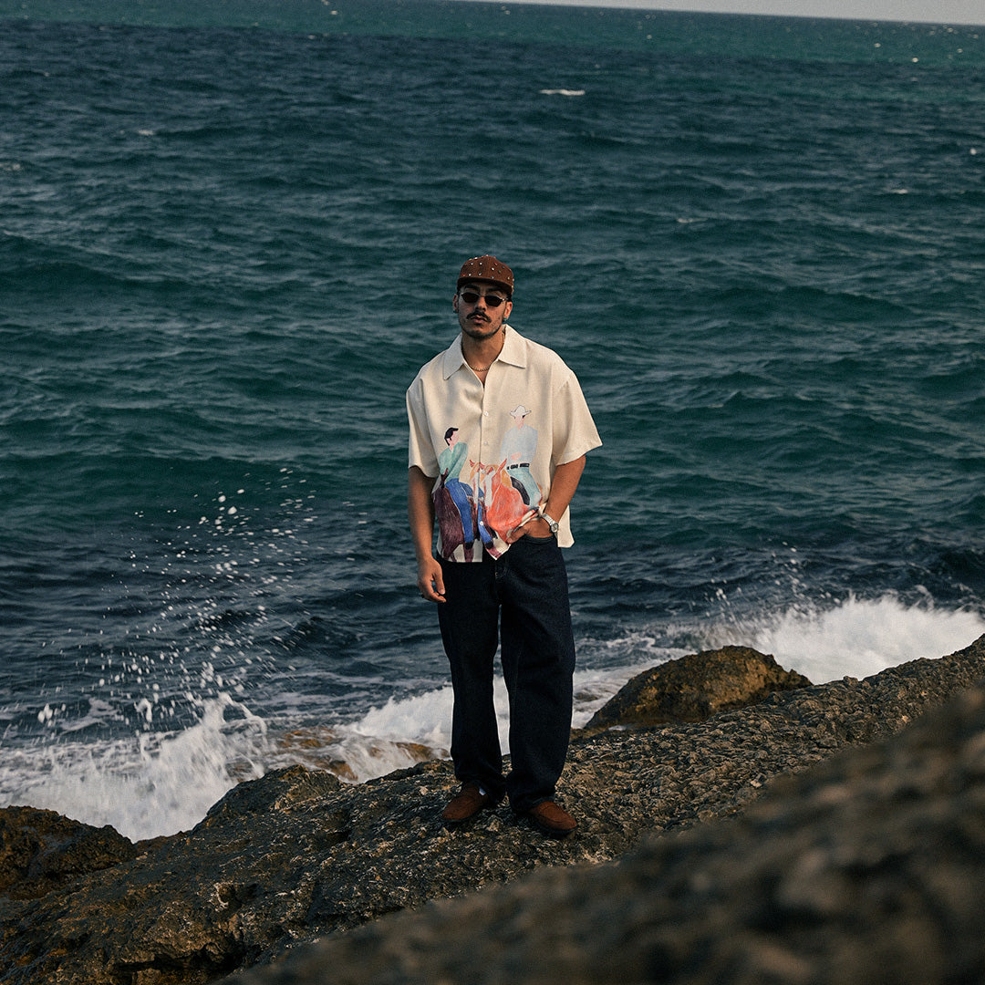 Giz Pattern Oversize Shirt - GG01