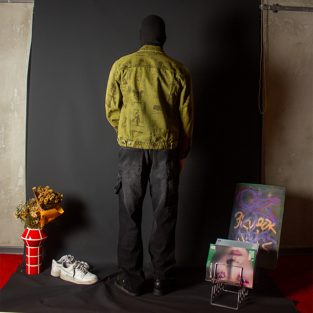 FUCKING AWESOM OIL GREEN DENIM JACKTE