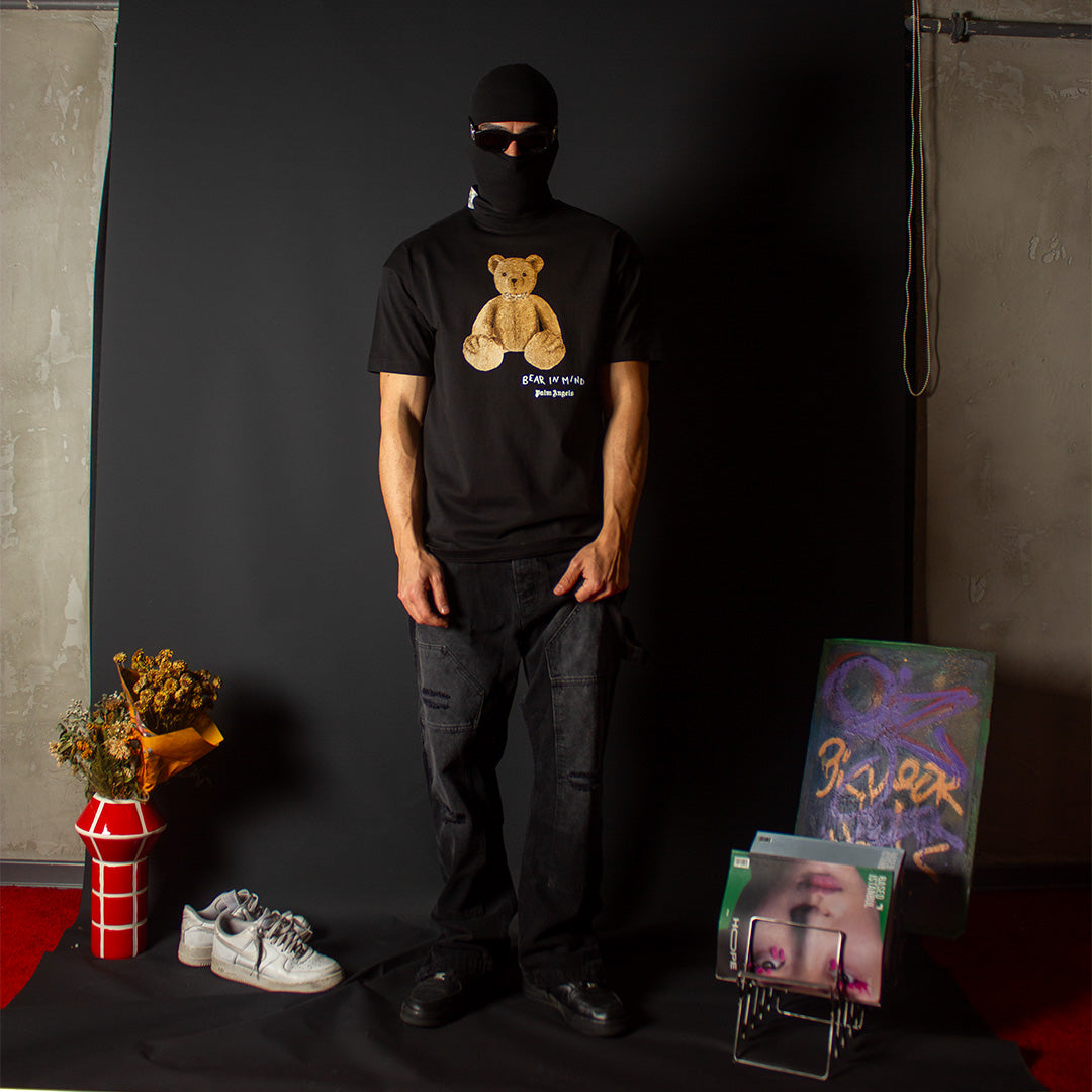 PALM ANGELS TEDDY TEE BLACK