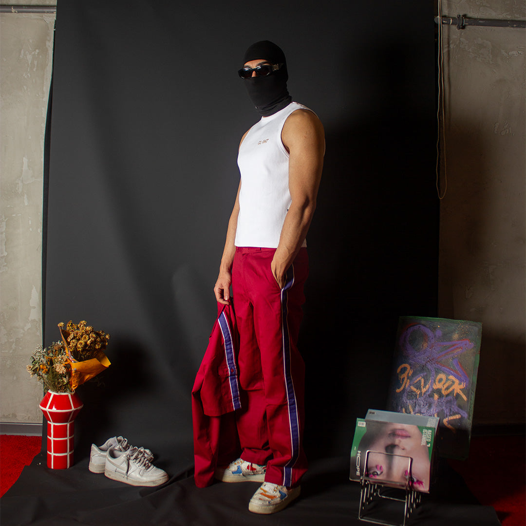 SUPREME X DICKIES STRIPE WORK PANT RED