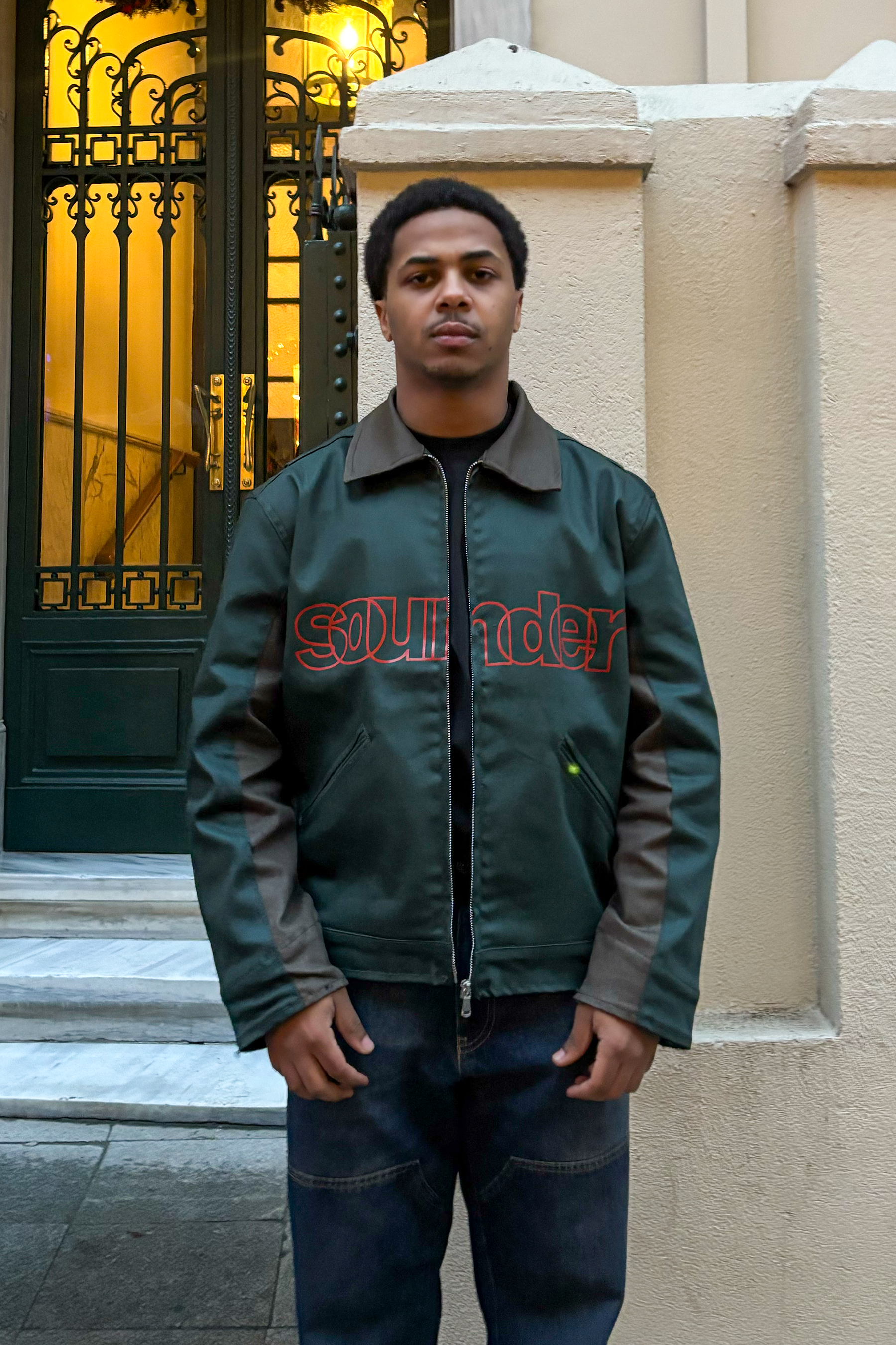 Baskılı Askeri Yeşil Kot Jacket