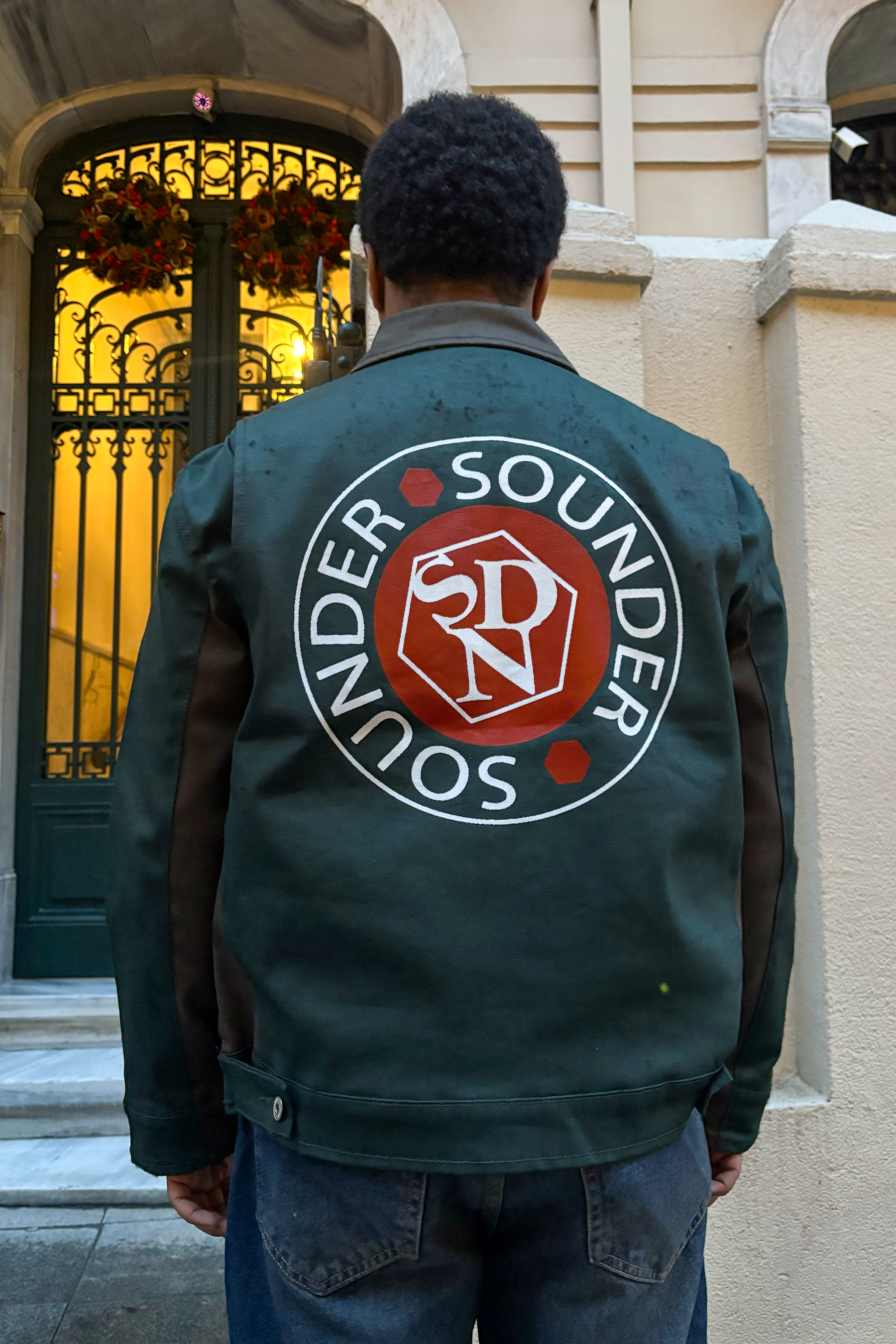 Baskılı Askeri Yeşil Kot Jacket