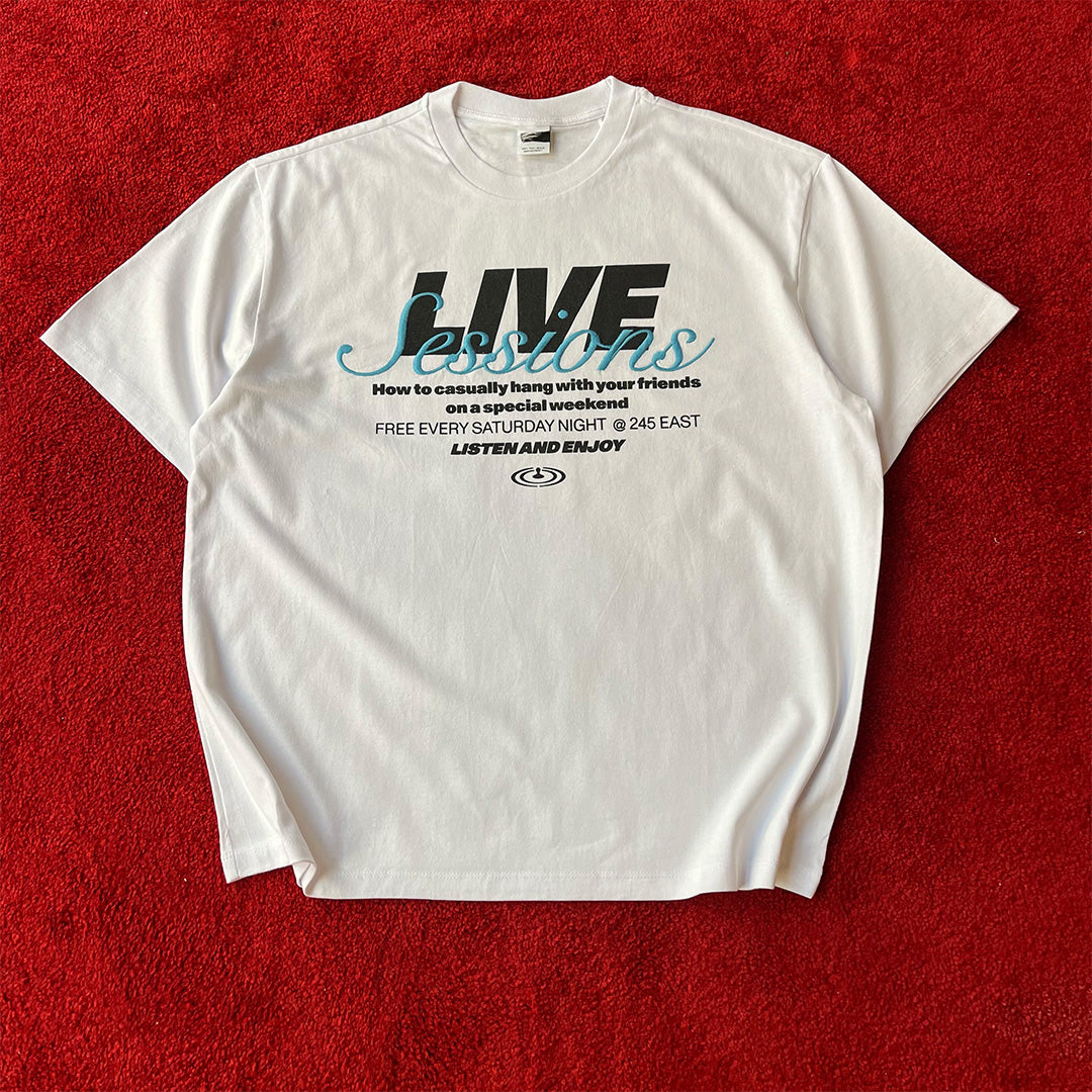 Live Session White Oversize T-Shirt
