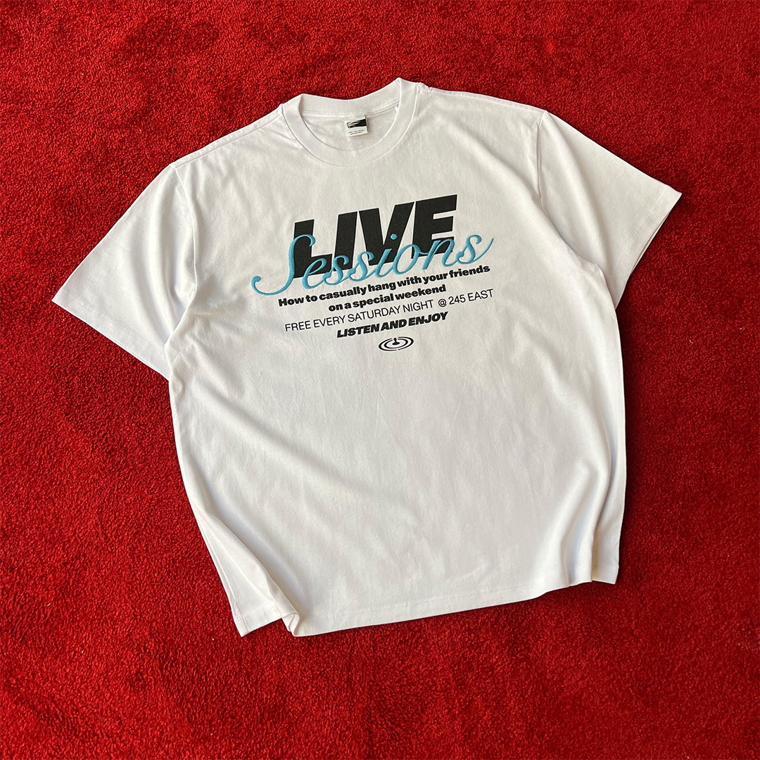 Live Session White Oversize T-Shirt