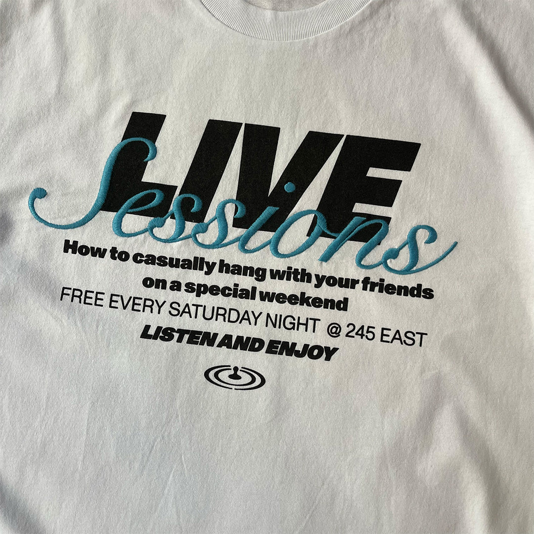 Live Session White Oversize T-Shirt