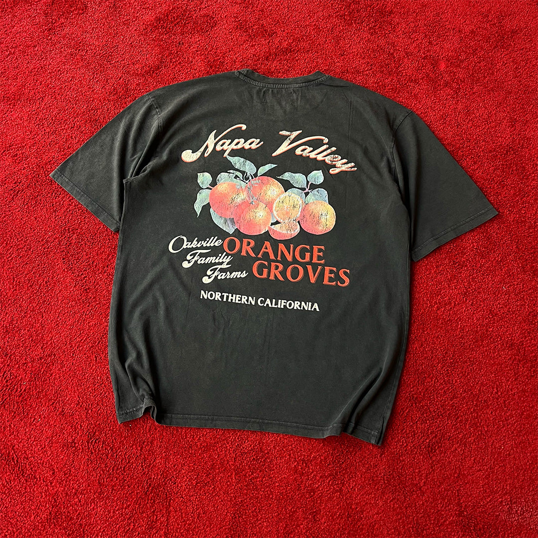 Washed Dark Grey Semi Oversize T-Shirt