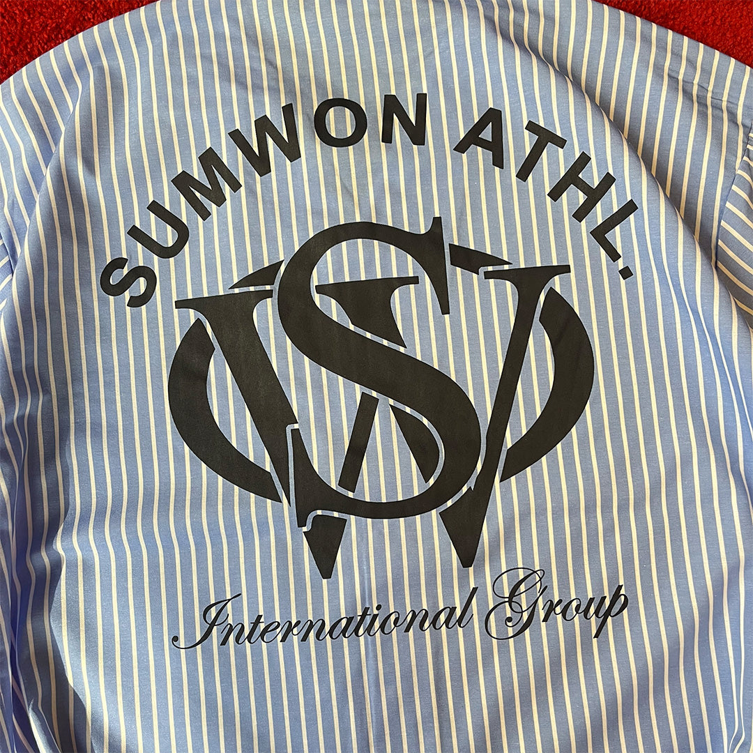 Sumwon Athletic Boxy Shirt - Blue/White Stripe
