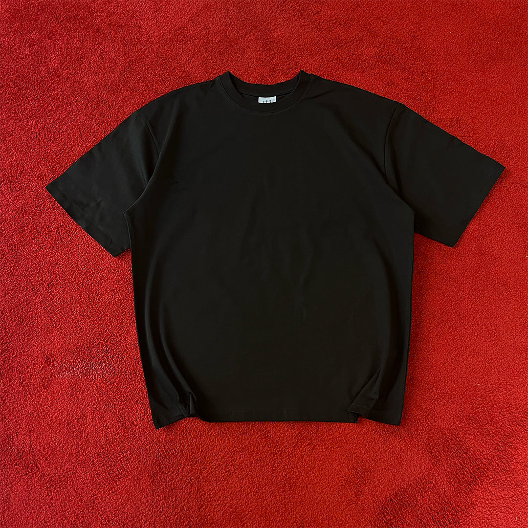 Boxy Oversize Basic T-Shirt - Black