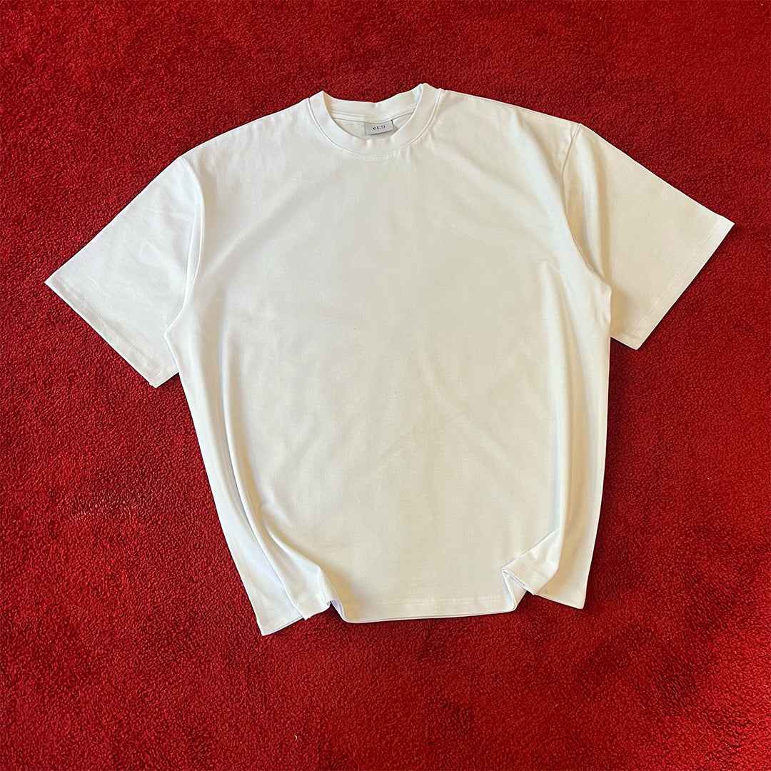 Boxy Oversize Basic T-Shirt - White