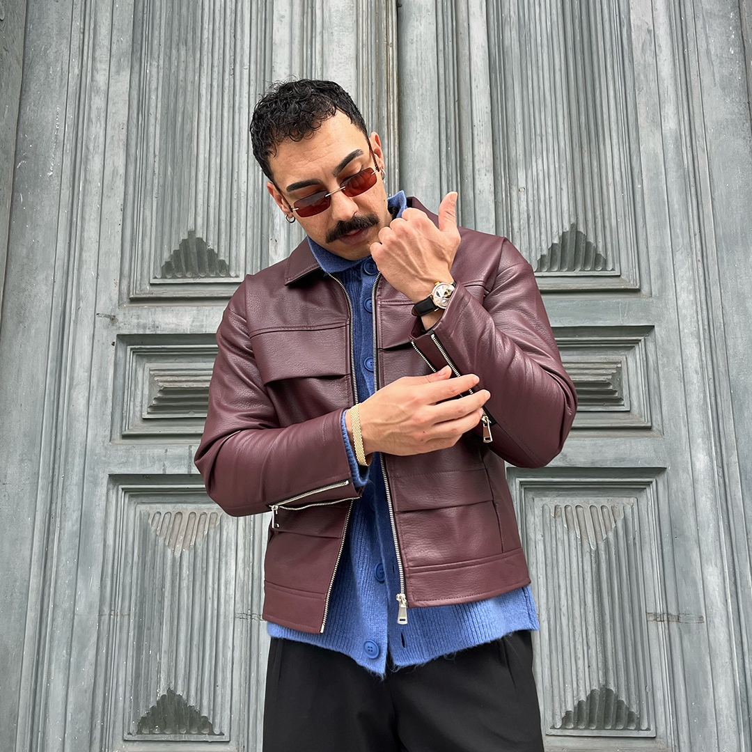 Basic Bordo Deri Ceket