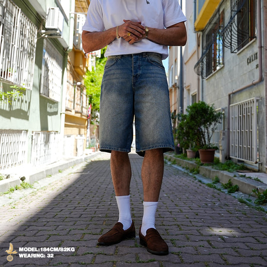 Vintage Blue Denim Shorts