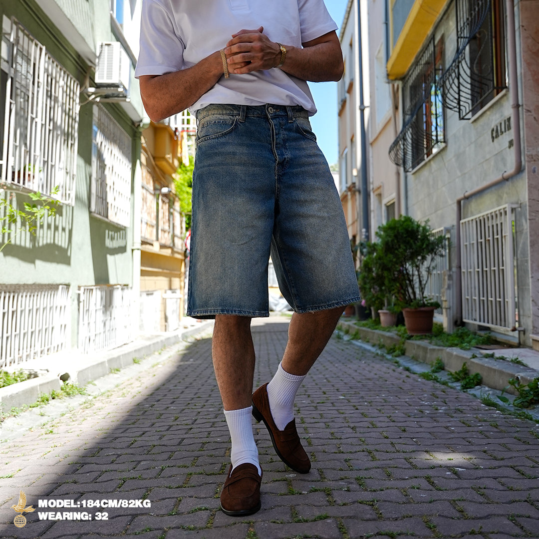 Vintage Blue Denim Shorts