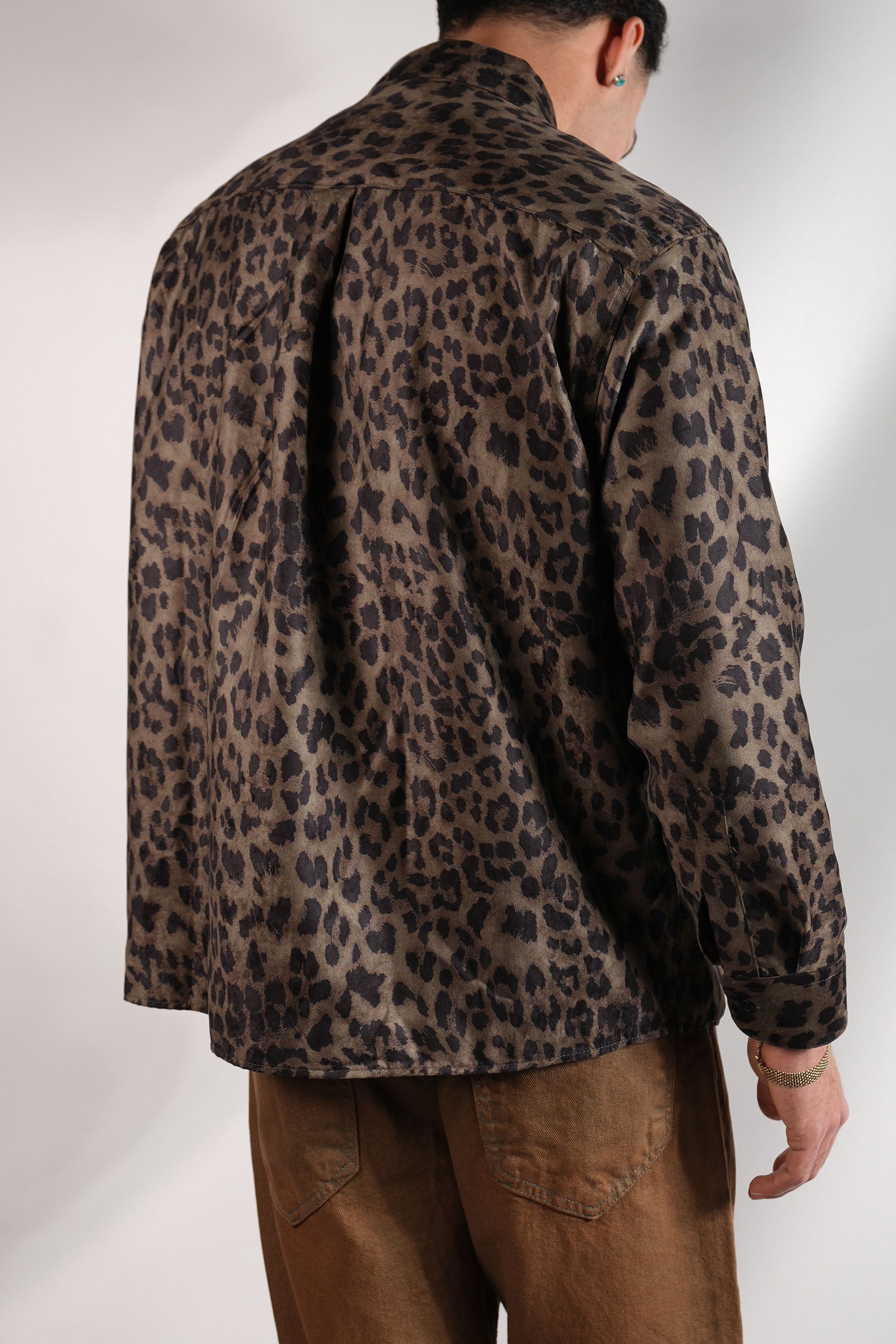 Leopar Desenli Bol Kesim Gömlek