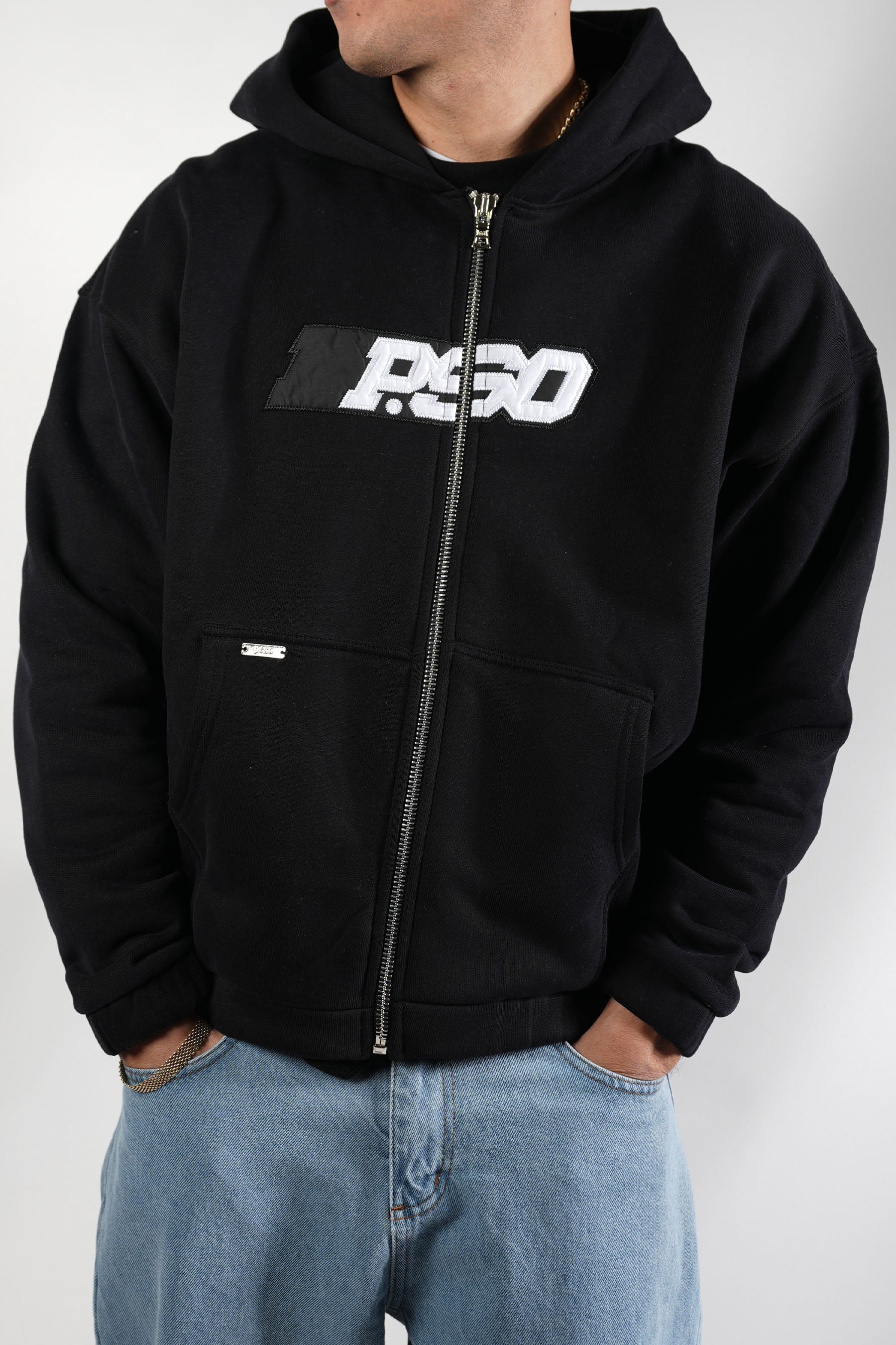 Siyah Oversize Kapüşonlu Ceket