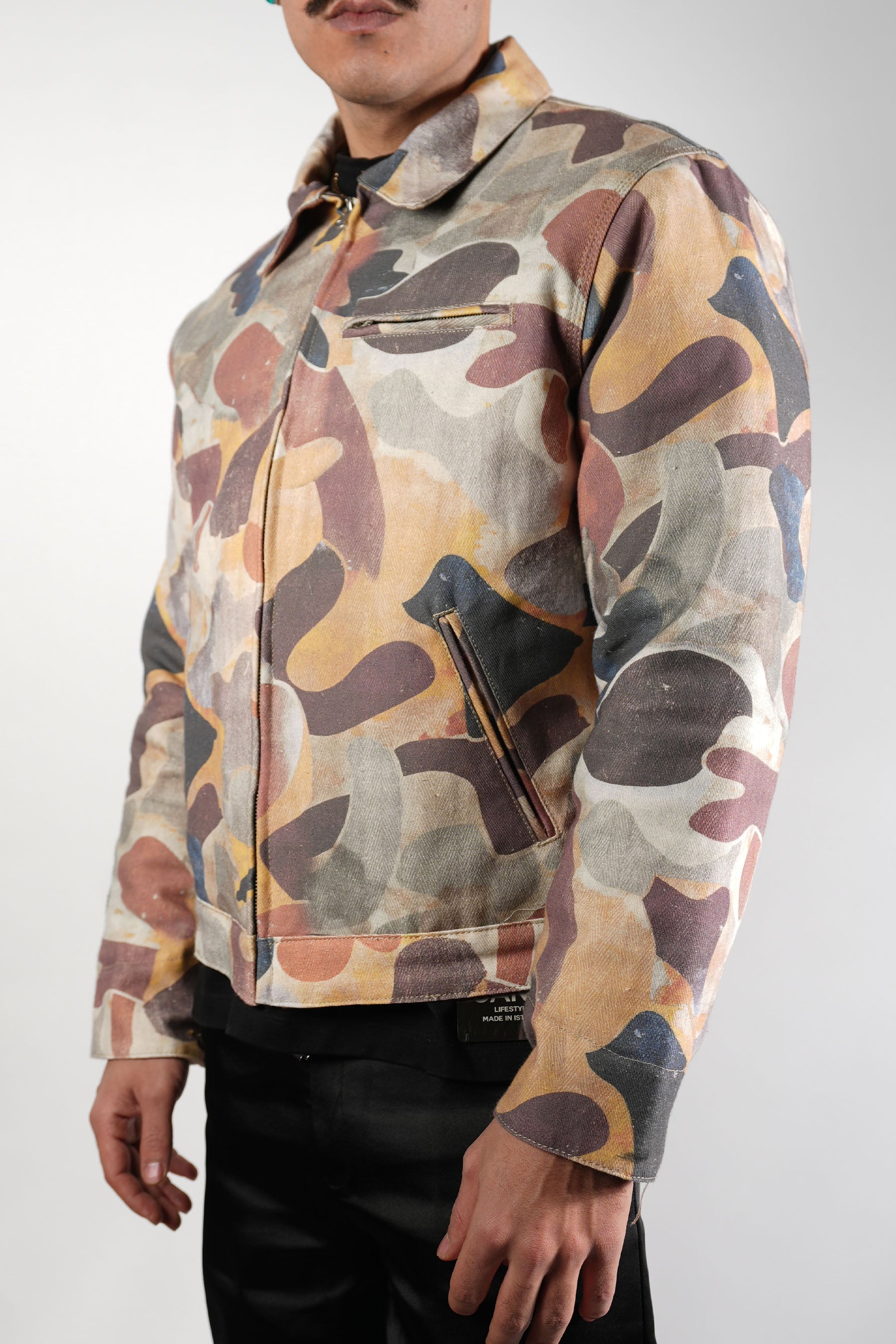 Dolgulu Kamuflaj Bomber Kot Mont