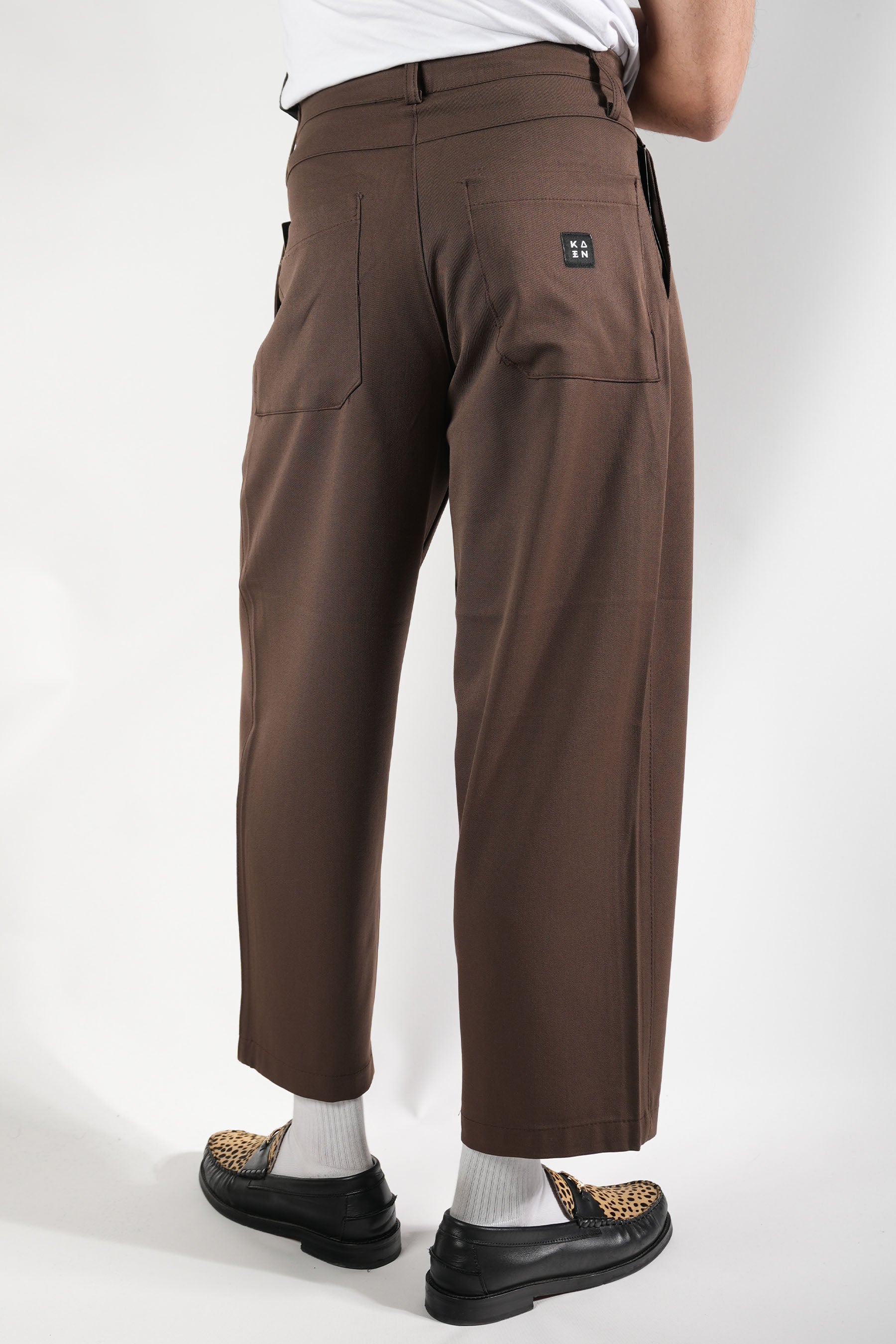 Kahverengi İtalyan Stil Kumaş Pantolon