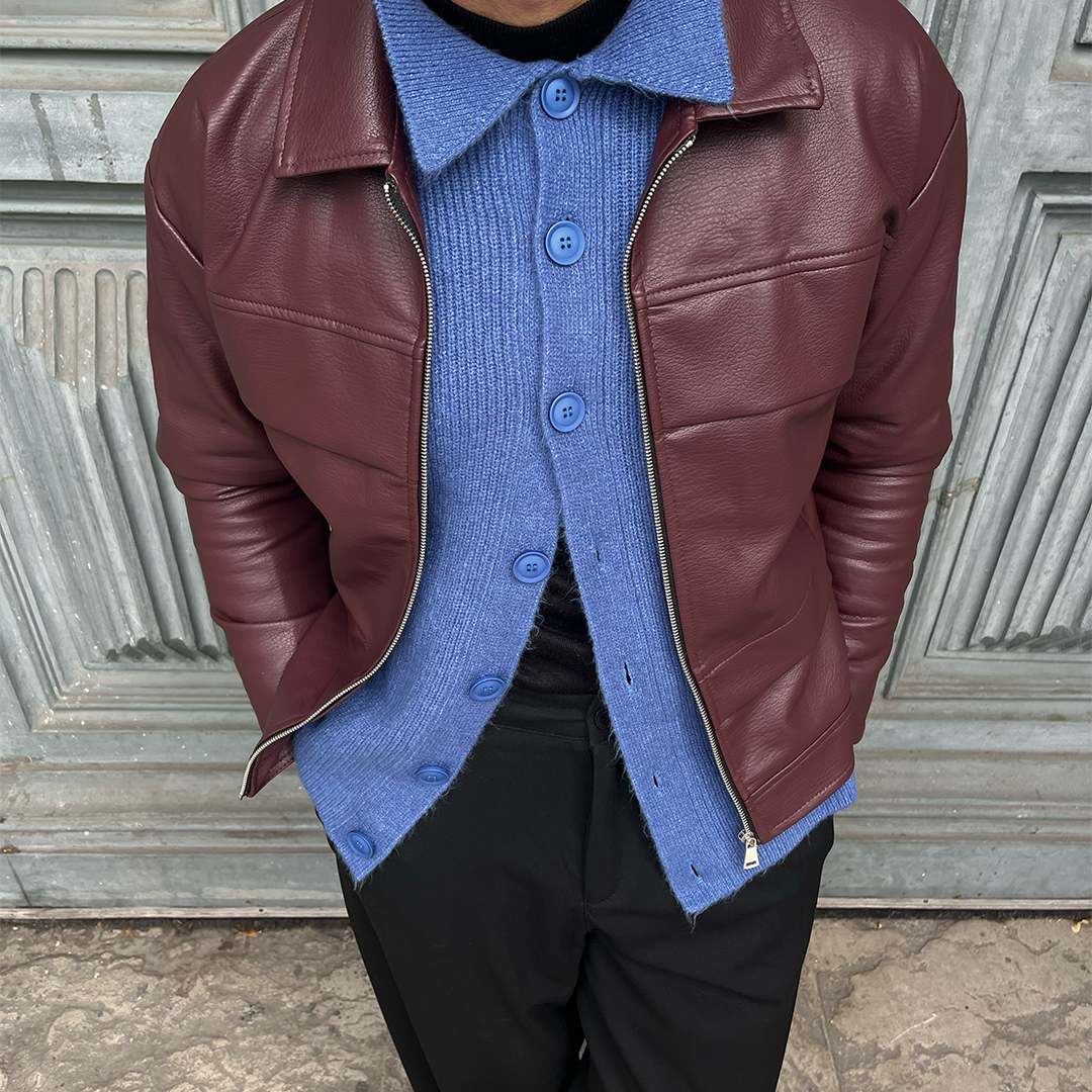 Basic Bordo Deri Ceket