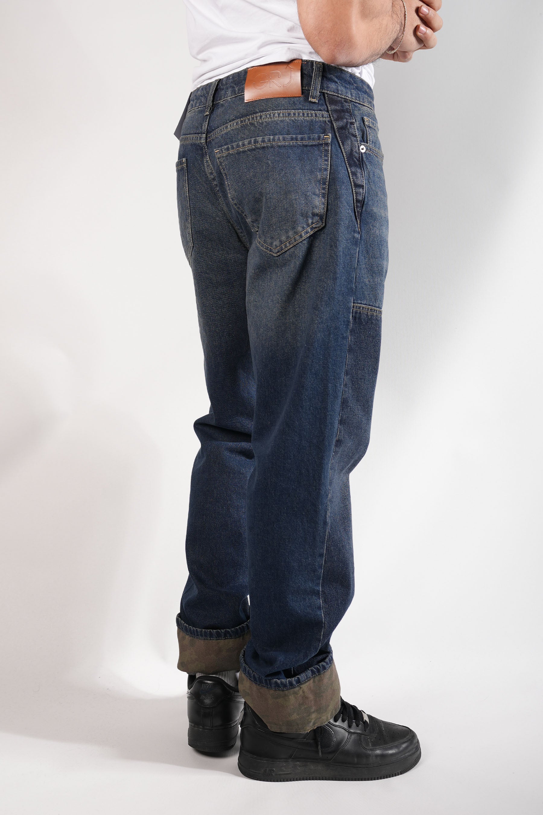 Katlanır Kamuflaj Paça Detaylı Kot Pantolon