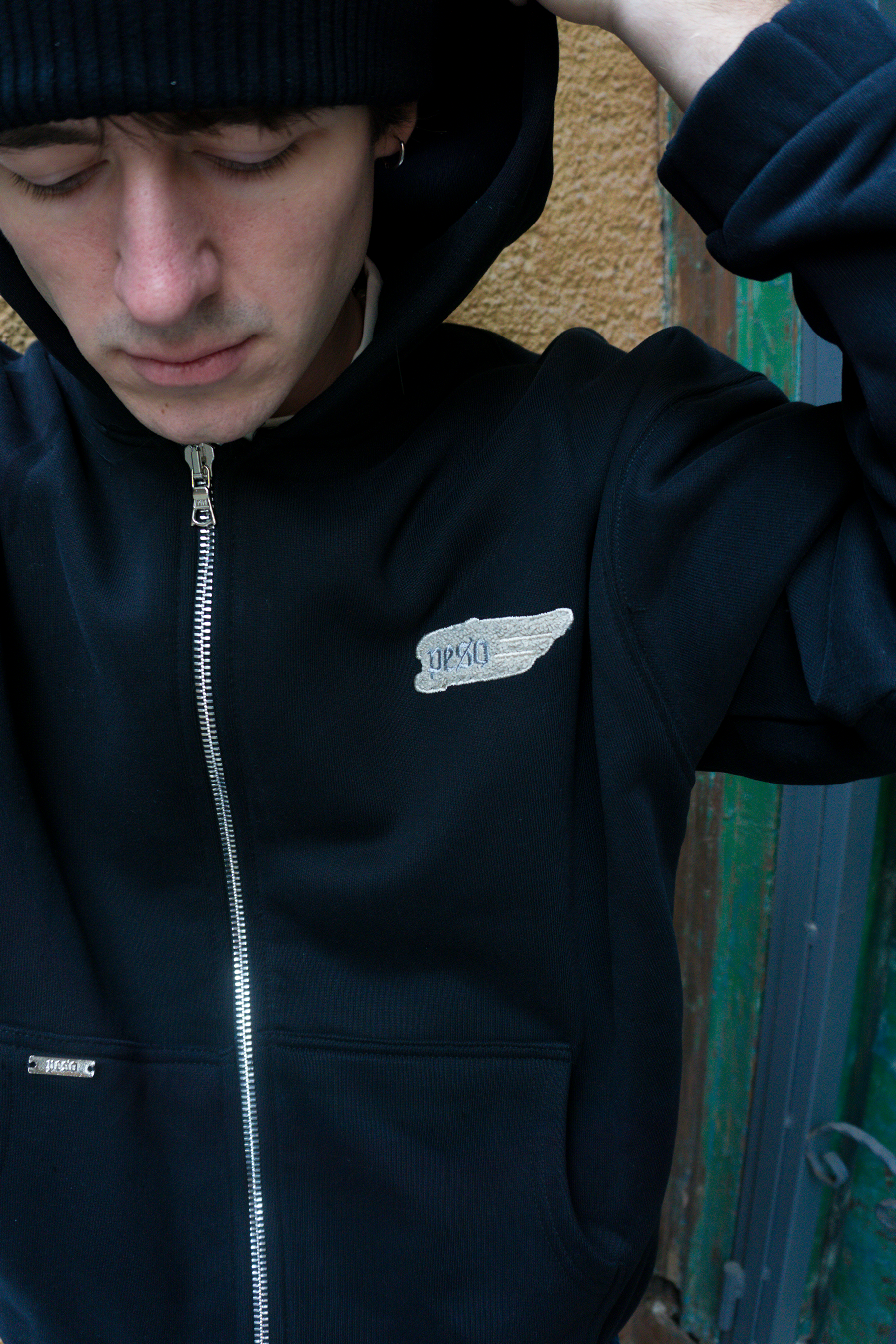 Kol Detaylı Zip Hoodie Jacket