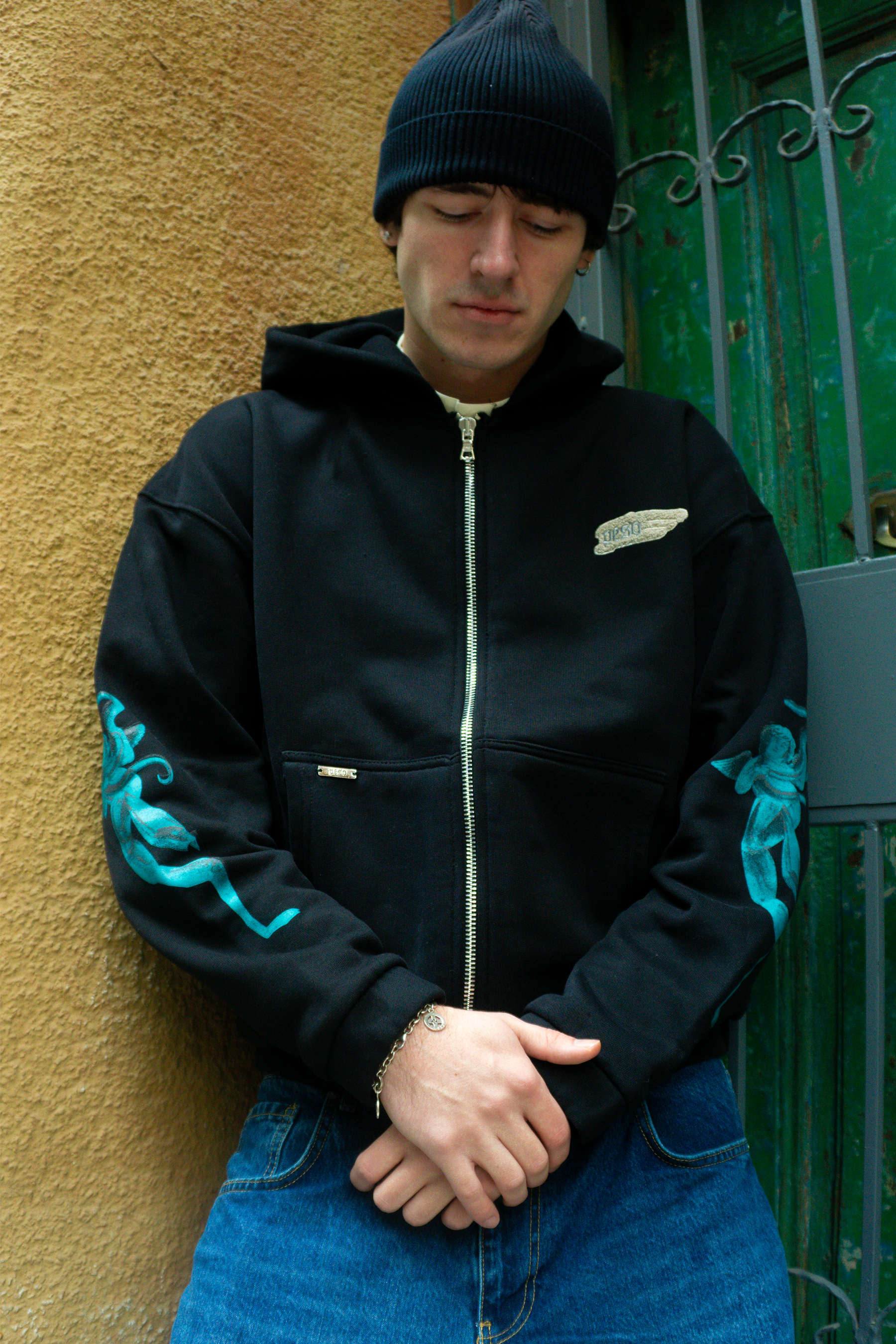 Kol Detaylı Zip Hoodie Jacket