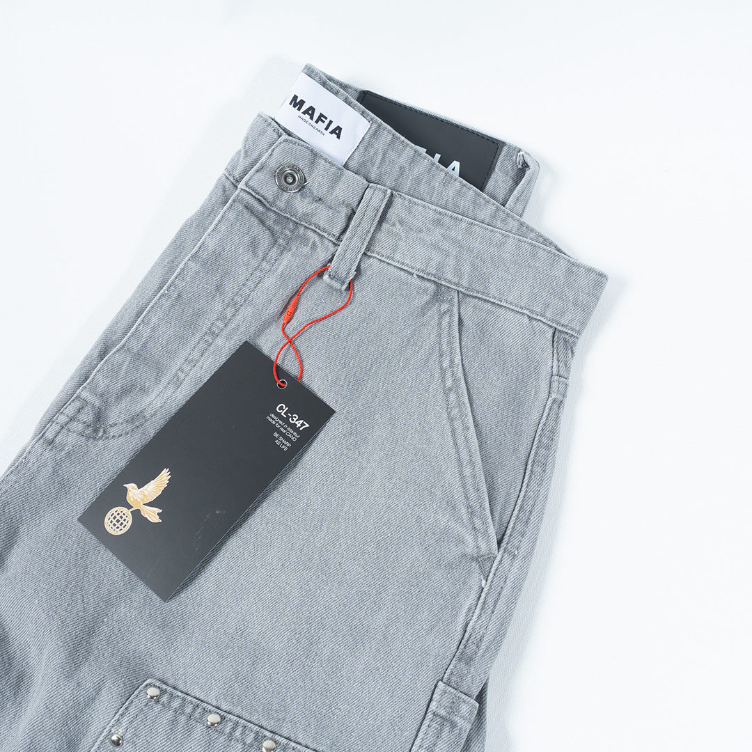 Patches Rivets Grey Jean