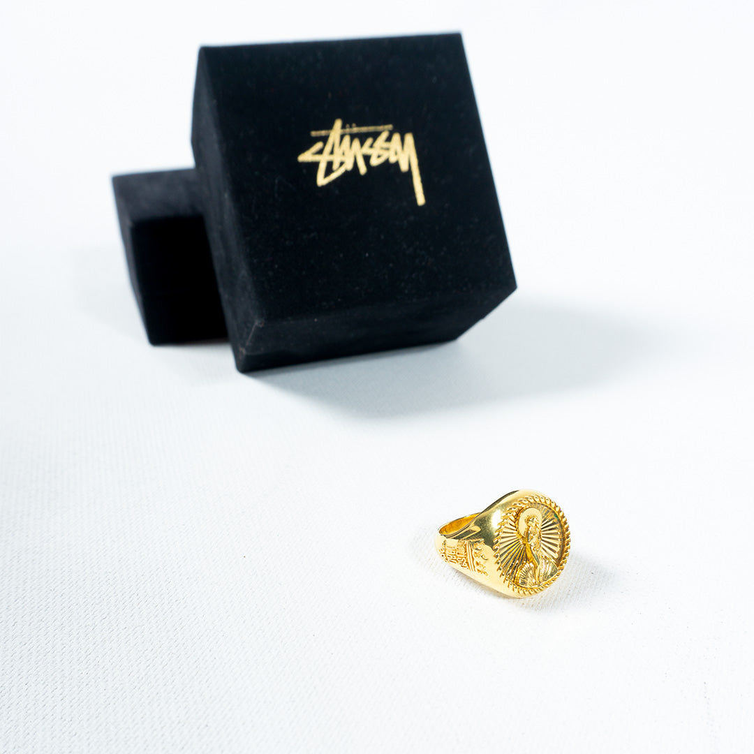 STUSSY RING 40TH ANNIVERSARY GOLD COVERED SILVER