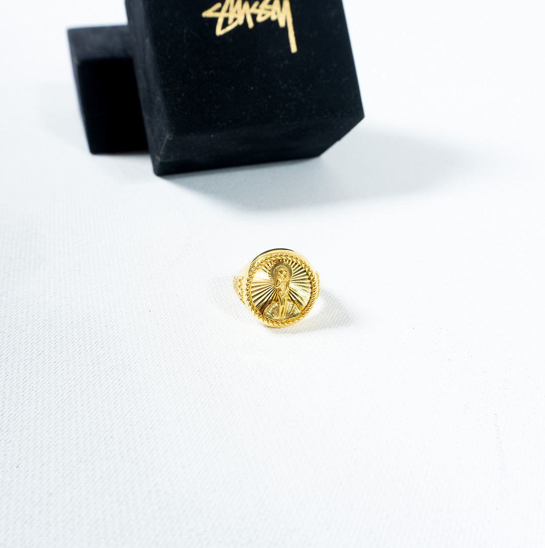 STUSSY RING 40TH ANNIVERSARY GOLD COVERED SILVER