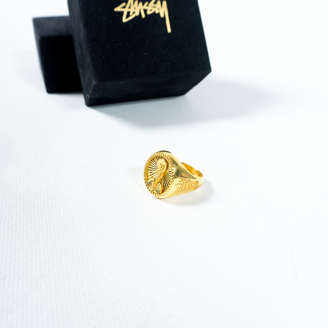 STUSSY RING 40TH ANNIVERSARY GOLD COVERED SILVER