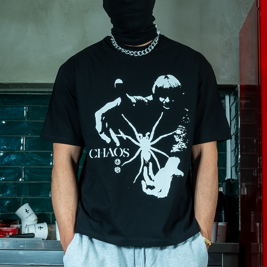CHAOS BOXY OVERSIZE TEE BLACK