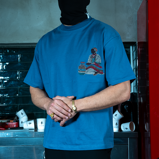 AFRICAN OVERSIZE TEE NAVY