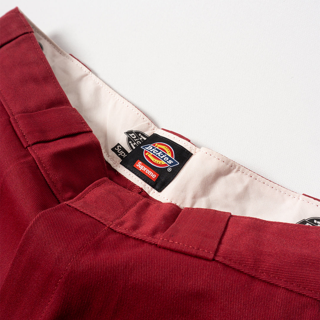 SUPREME X DICKIES STRIPE WORKER SHORT RED