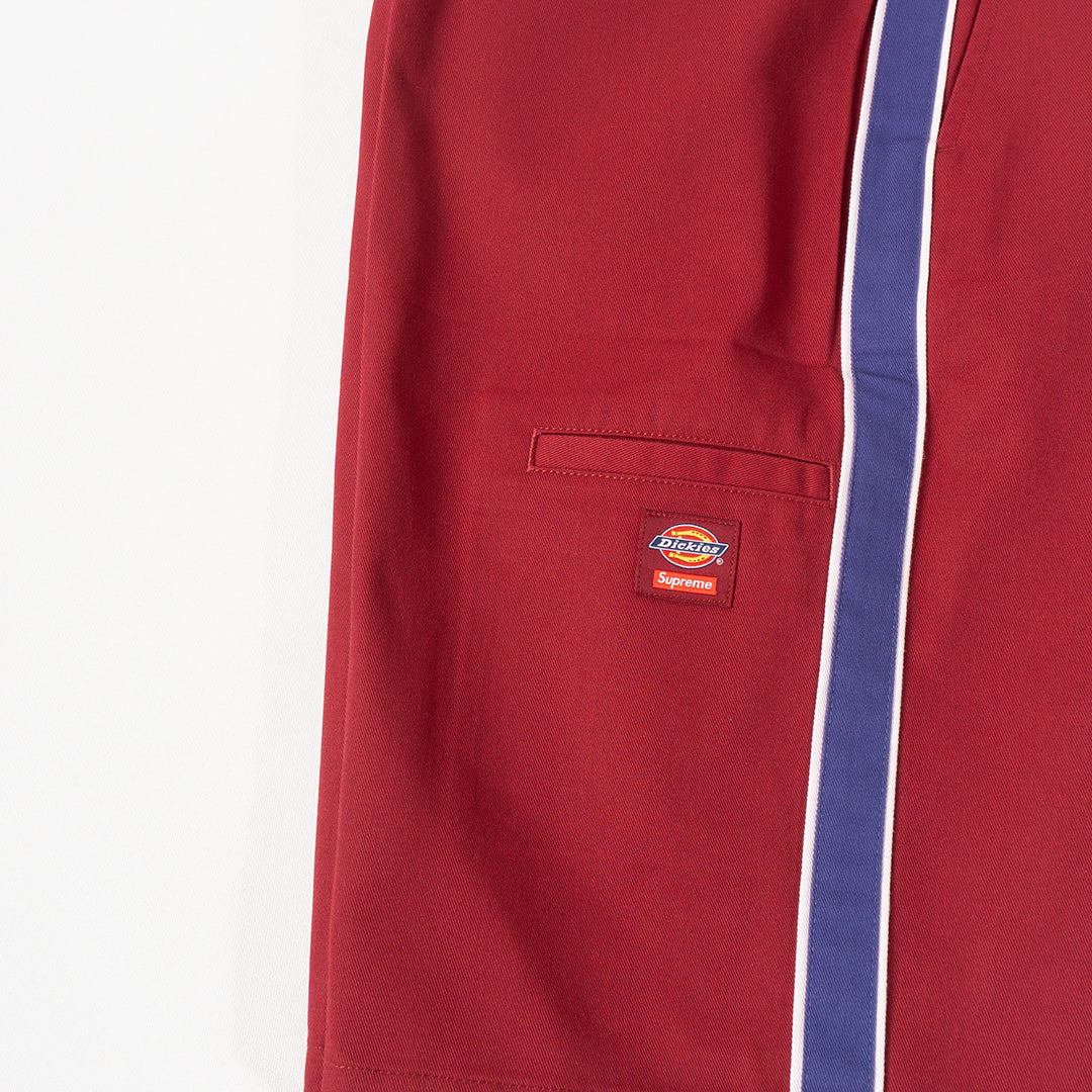 SUPREME X DICKIES STRIPE WORKER SHORT RED