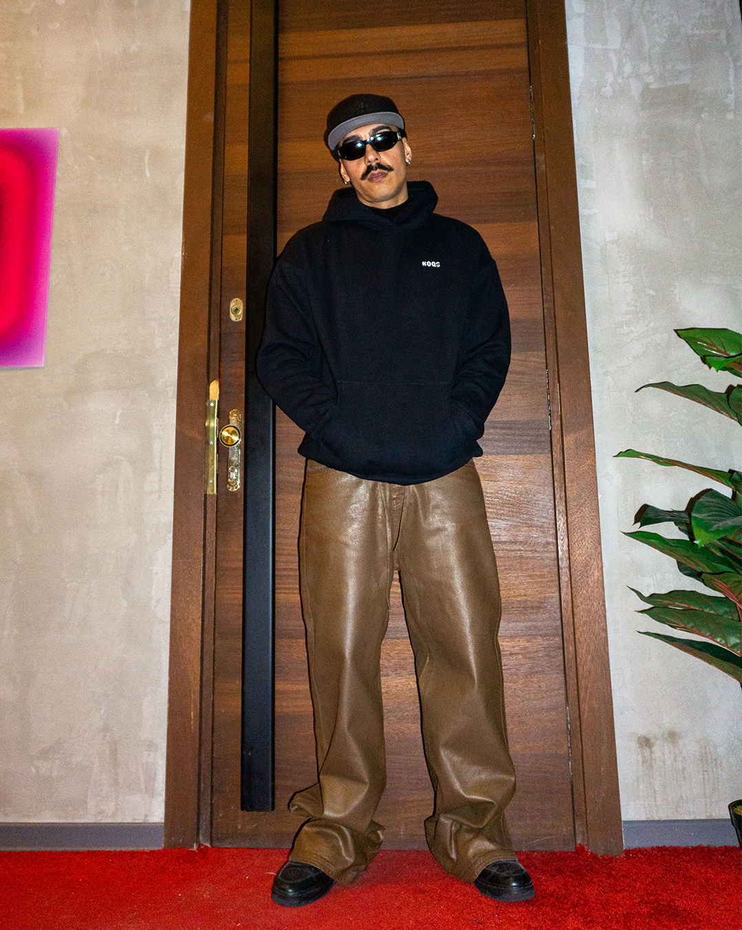 Koqs Siyah Extra Oversize Hoodie